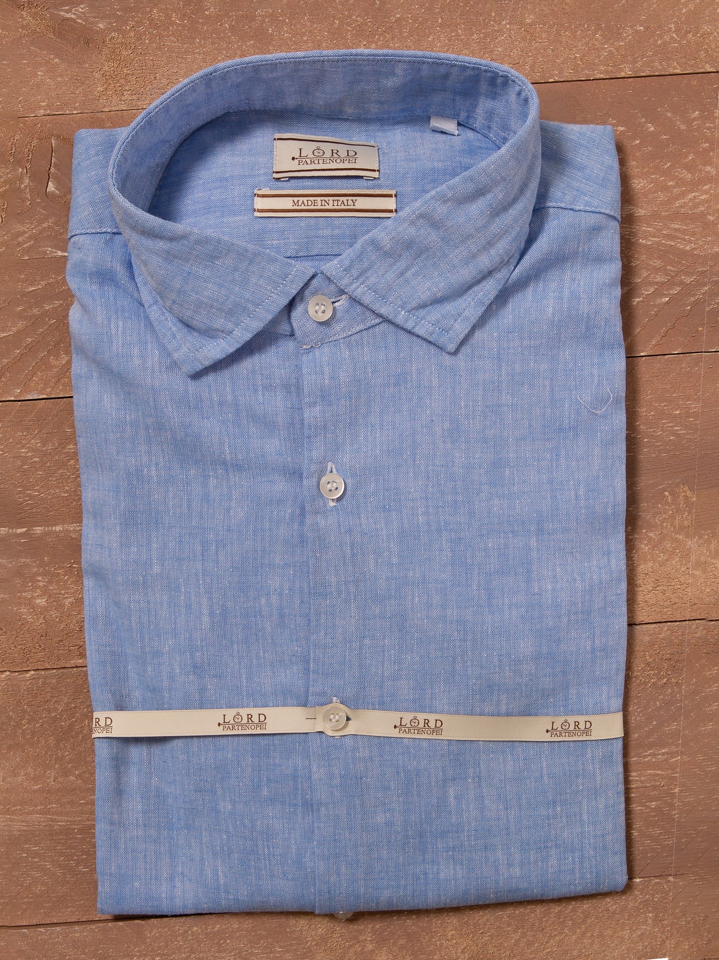 Parigi camicia lino collo francese - Camicia celeste(2)