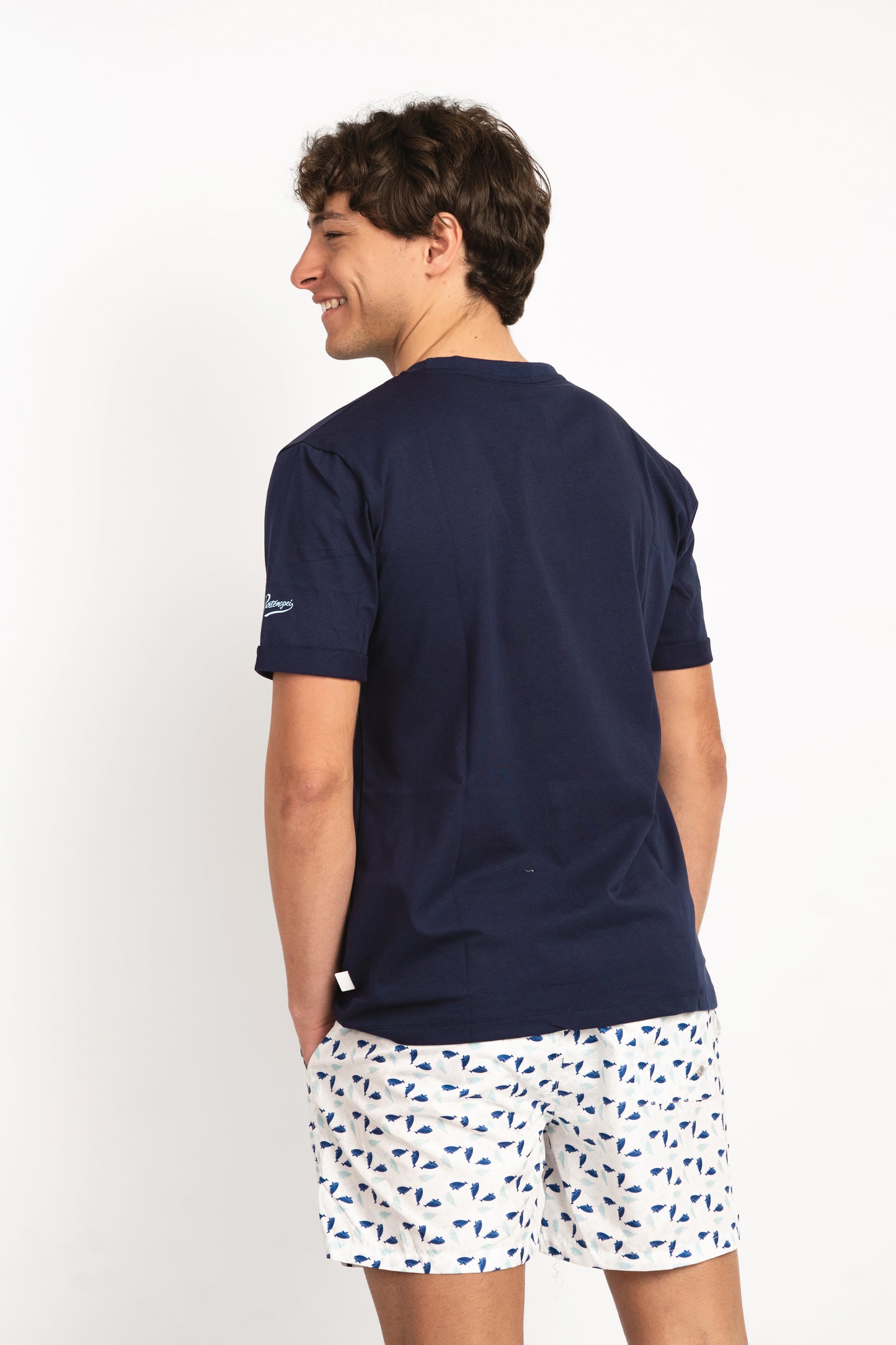 Whale- T-shirt blu fantasia whale
