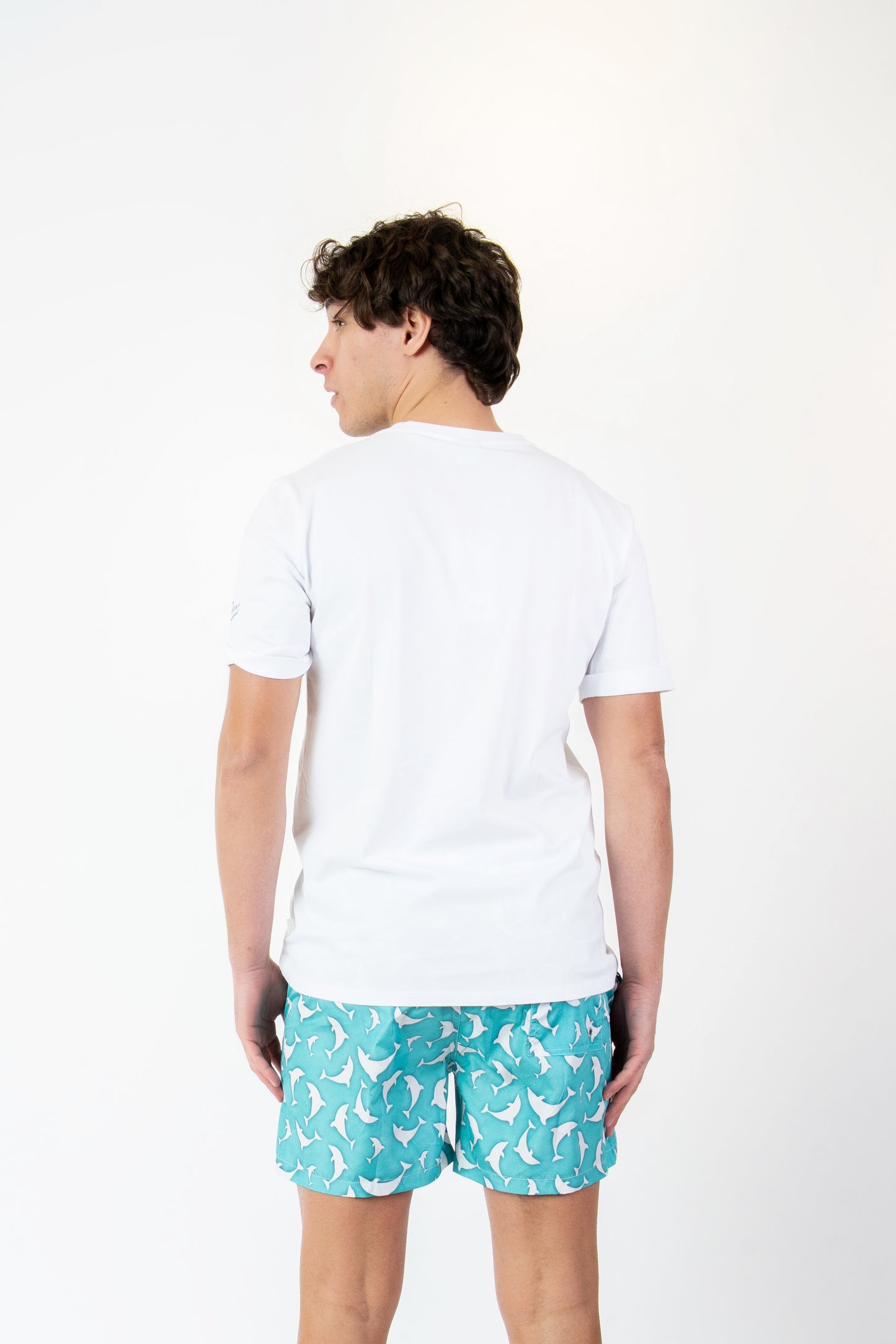Dolphin- T-shirt bianca fantasia dolphin