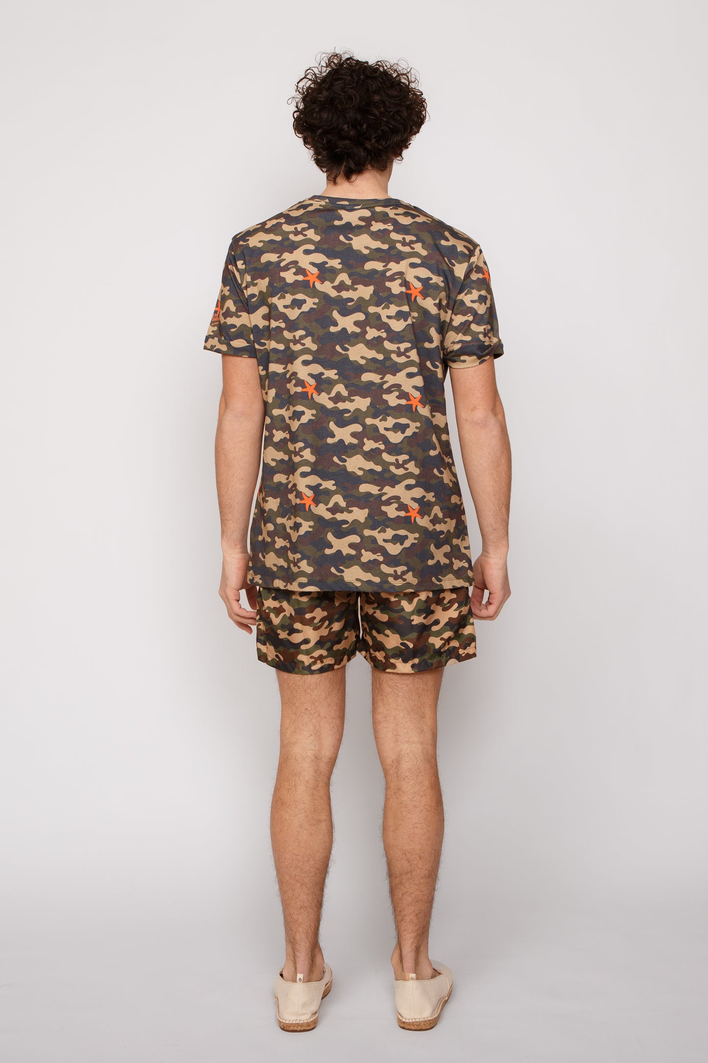Seastar - T-shirt arancio stampa mimetica