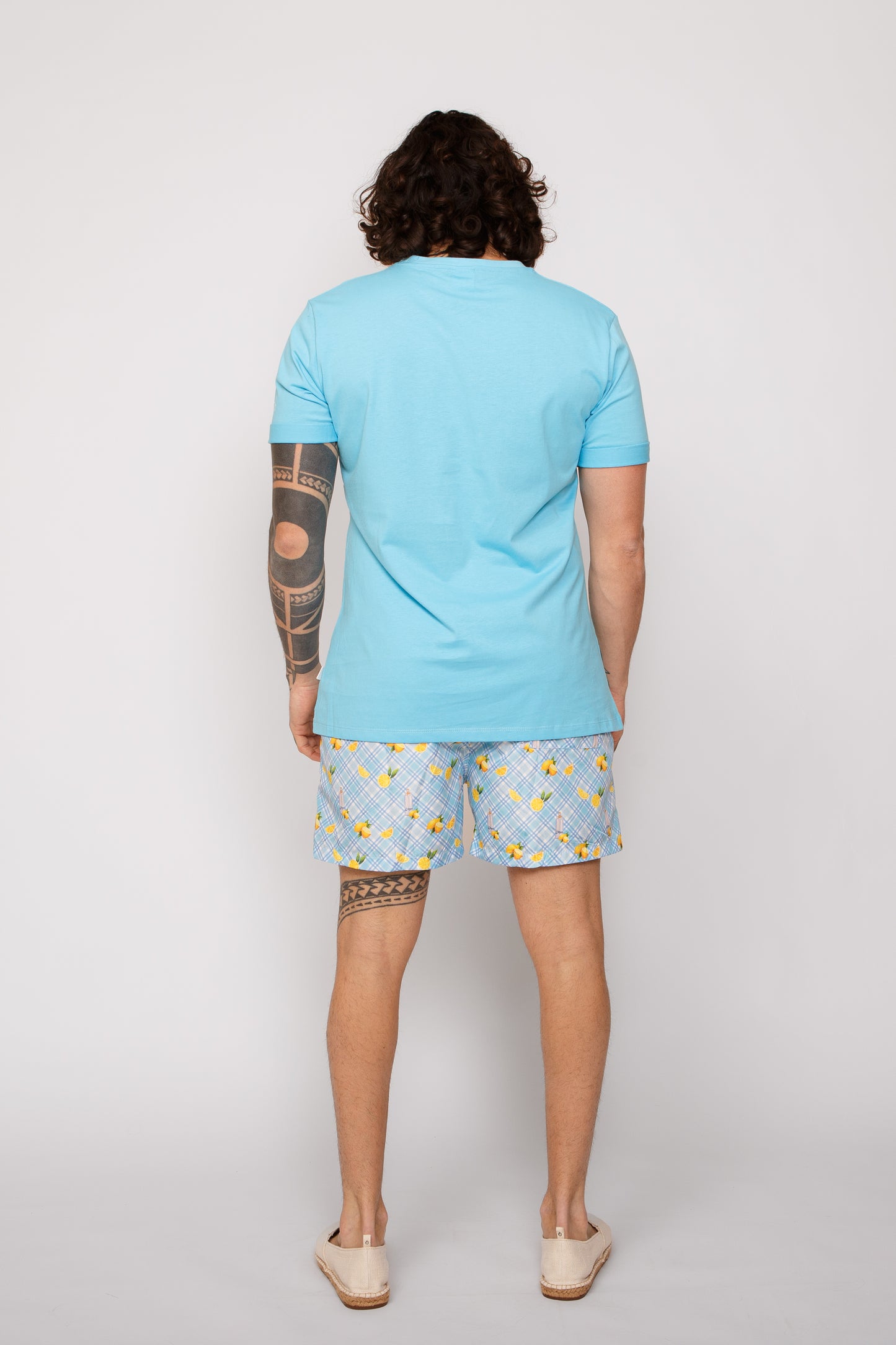 Lemon - T-shirt celeste stampa lemon