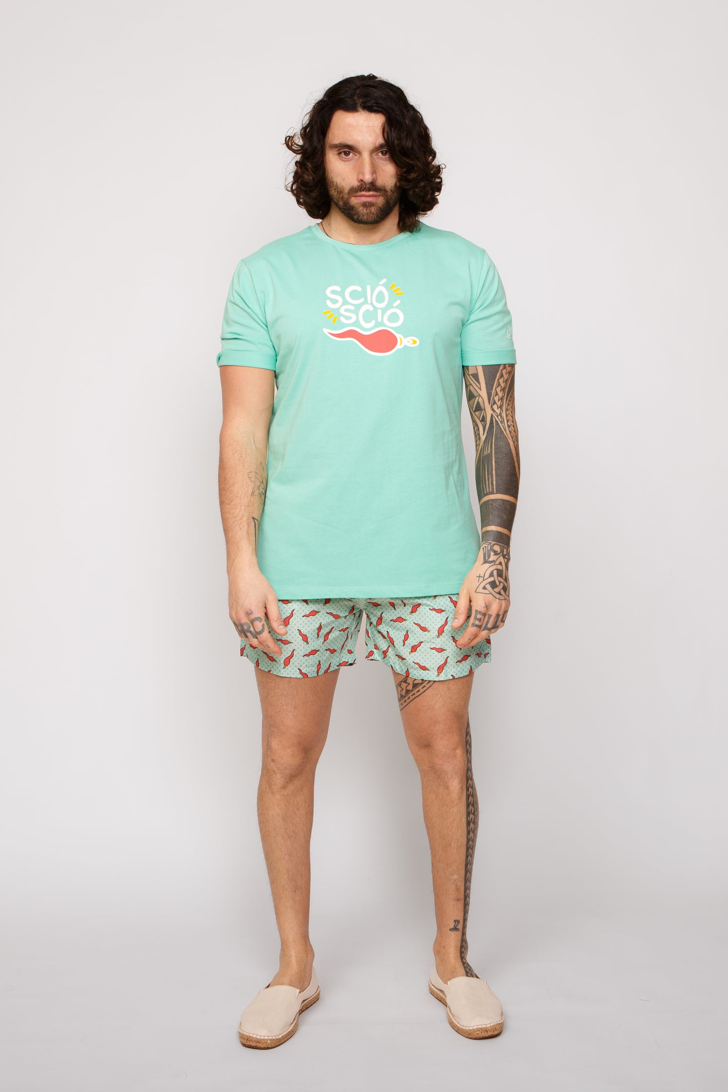 Pepe - T-shirt verde stampa pepe