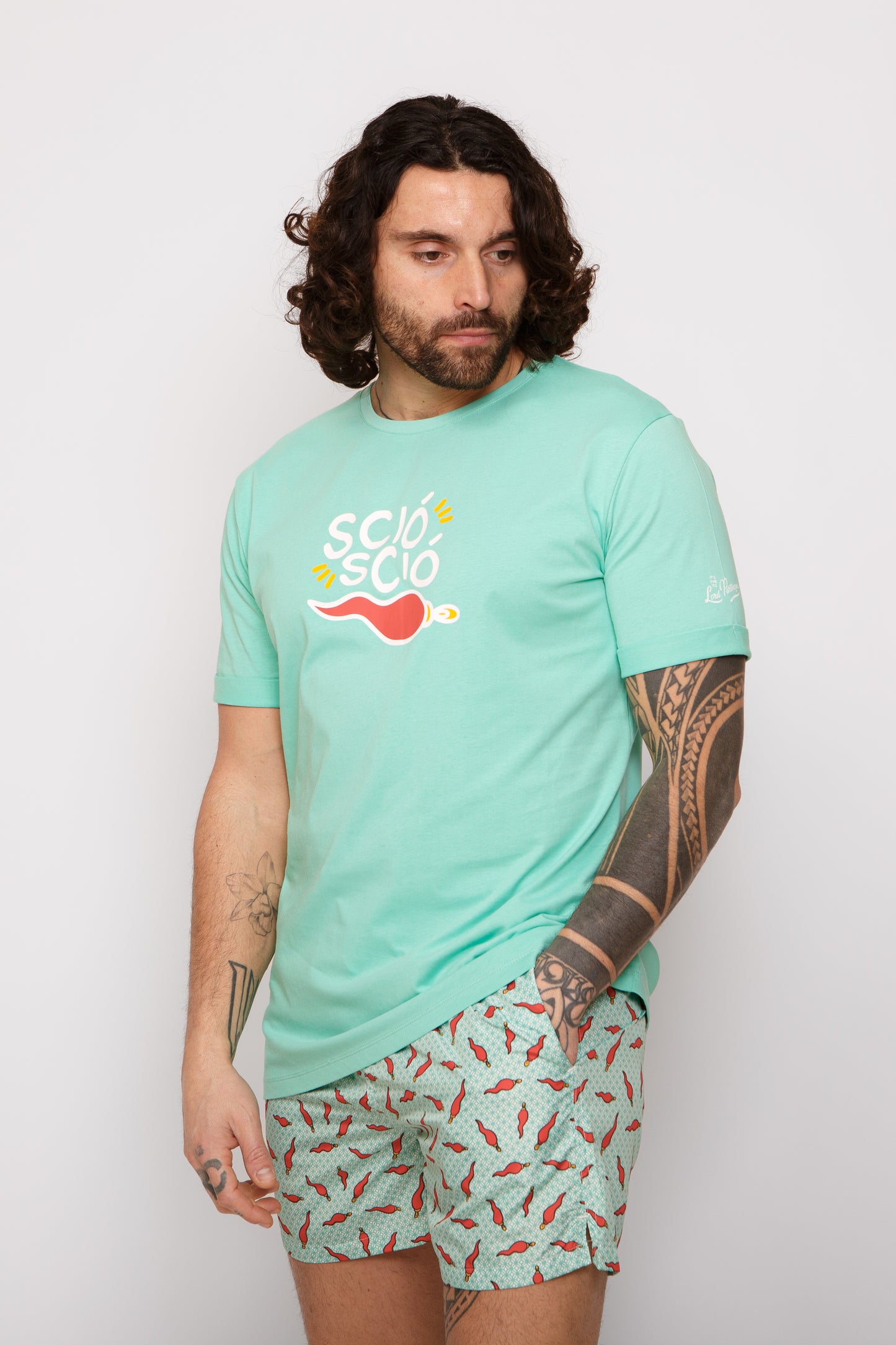 Pepe - T-shirt verde stampa pepe