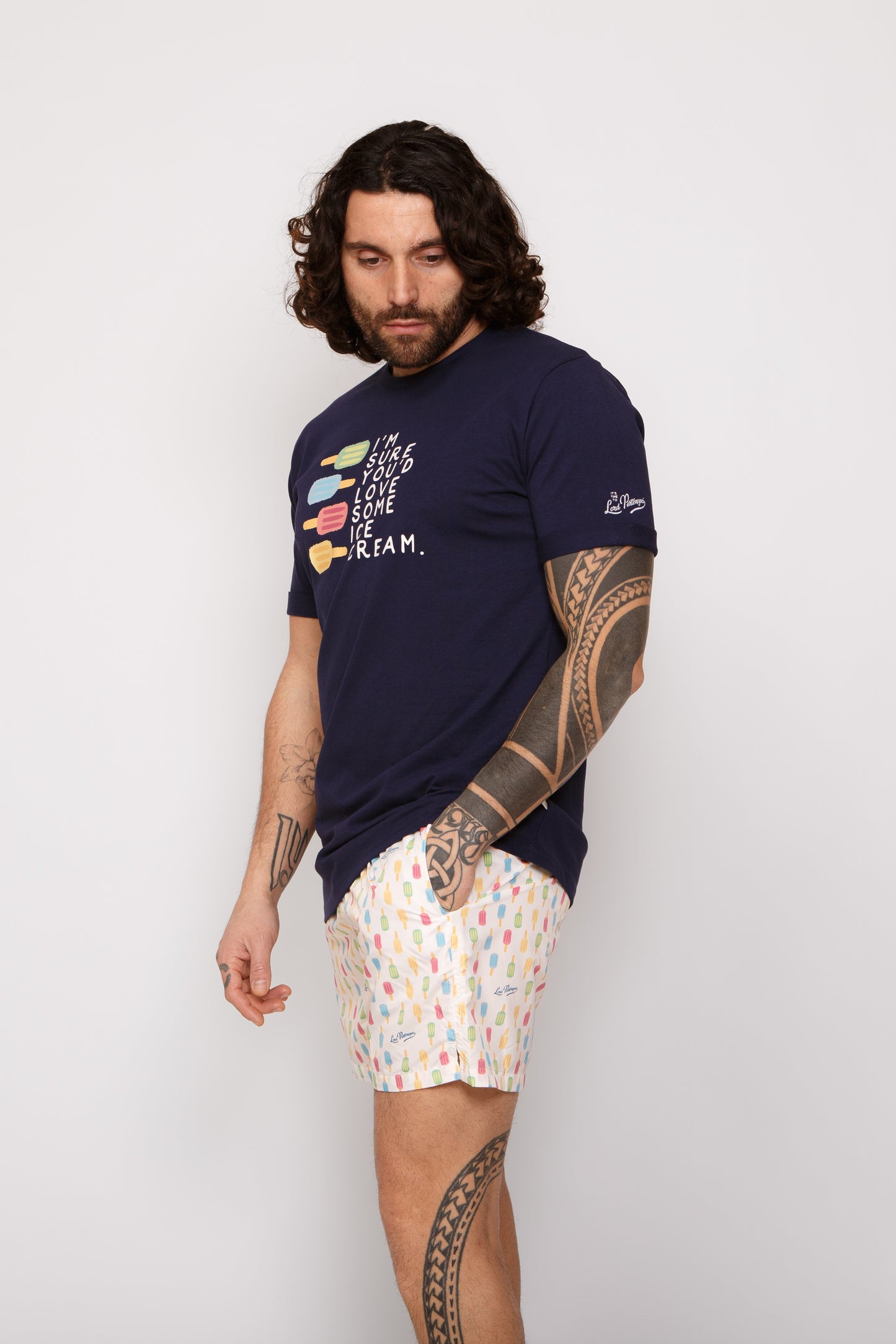 Icelolly - T-shirt blu stampa icelolly
