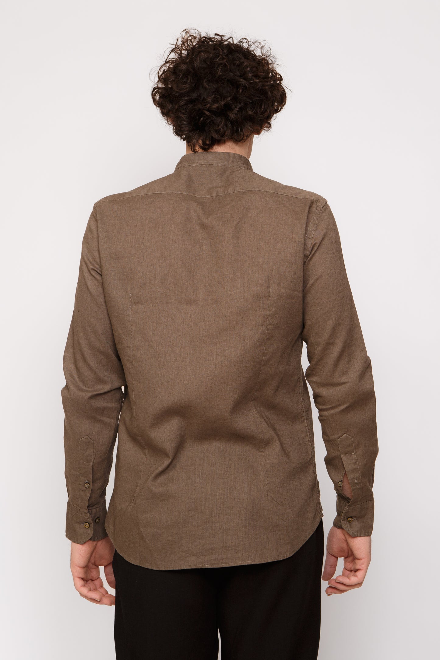 Camicia lino collo coreano - Camicia coreana militare