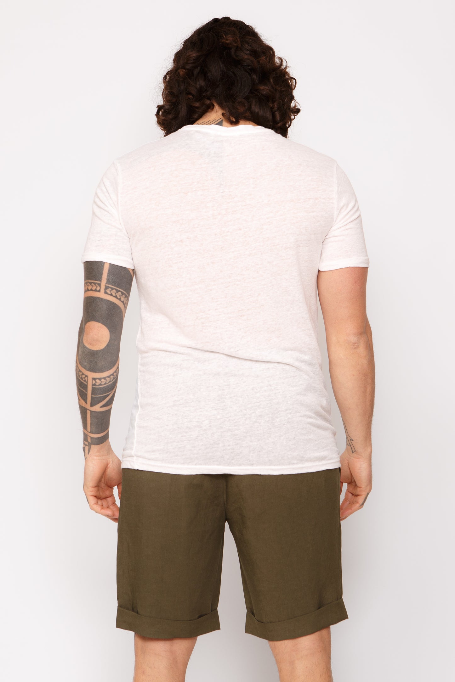 T-sirt - T-shirt basic lino bianca
