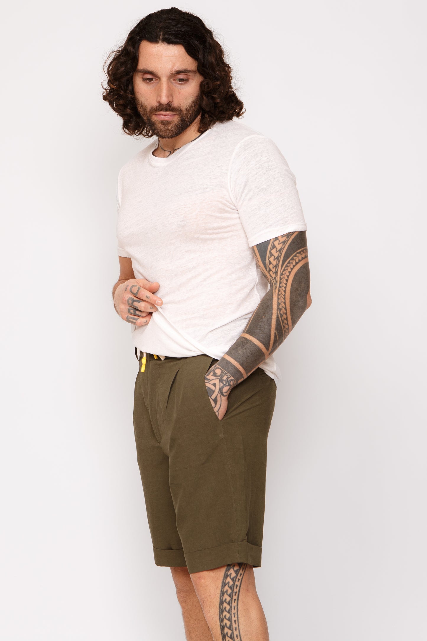 T-sirt - T-shirt basic lino bianca