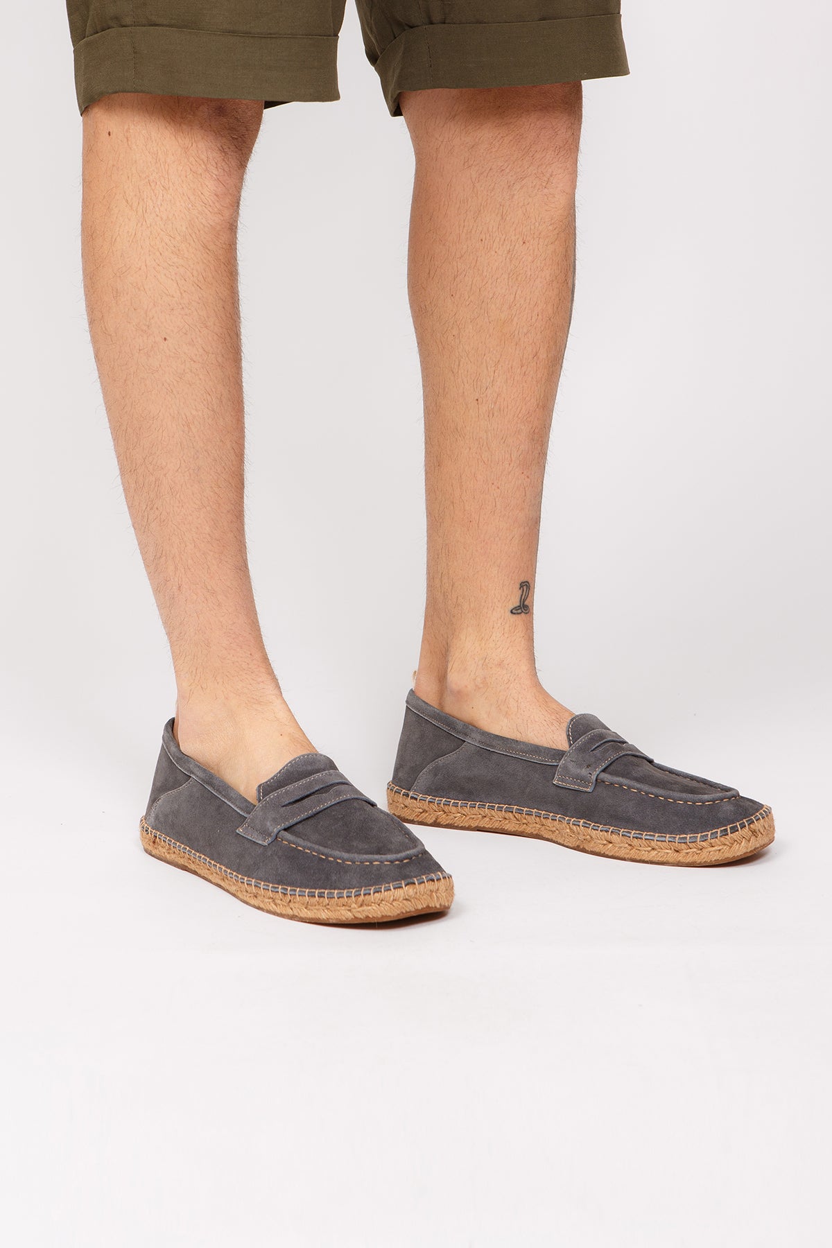 Mocassino corda - Mocassino camoscio blu