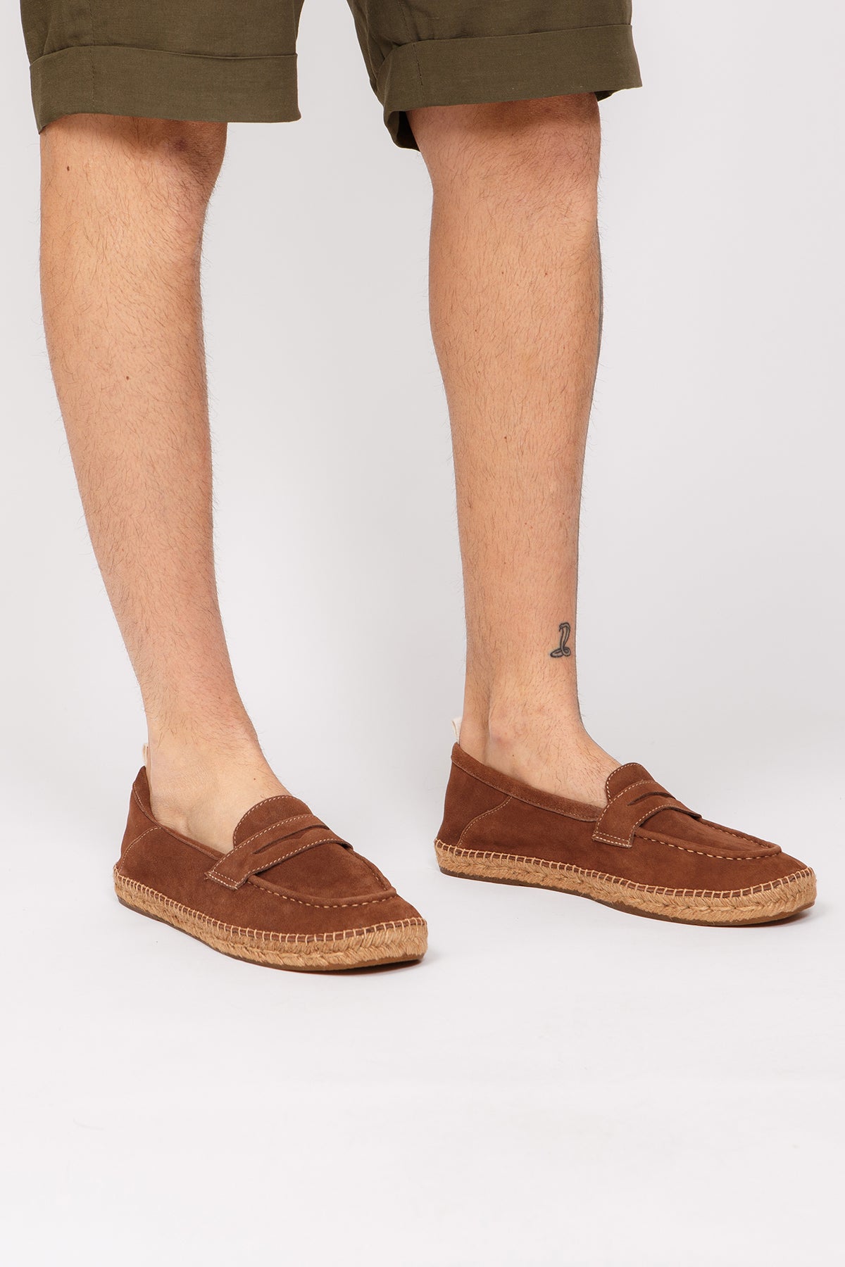 Mocassino corda - Mocassino camoscio marrone