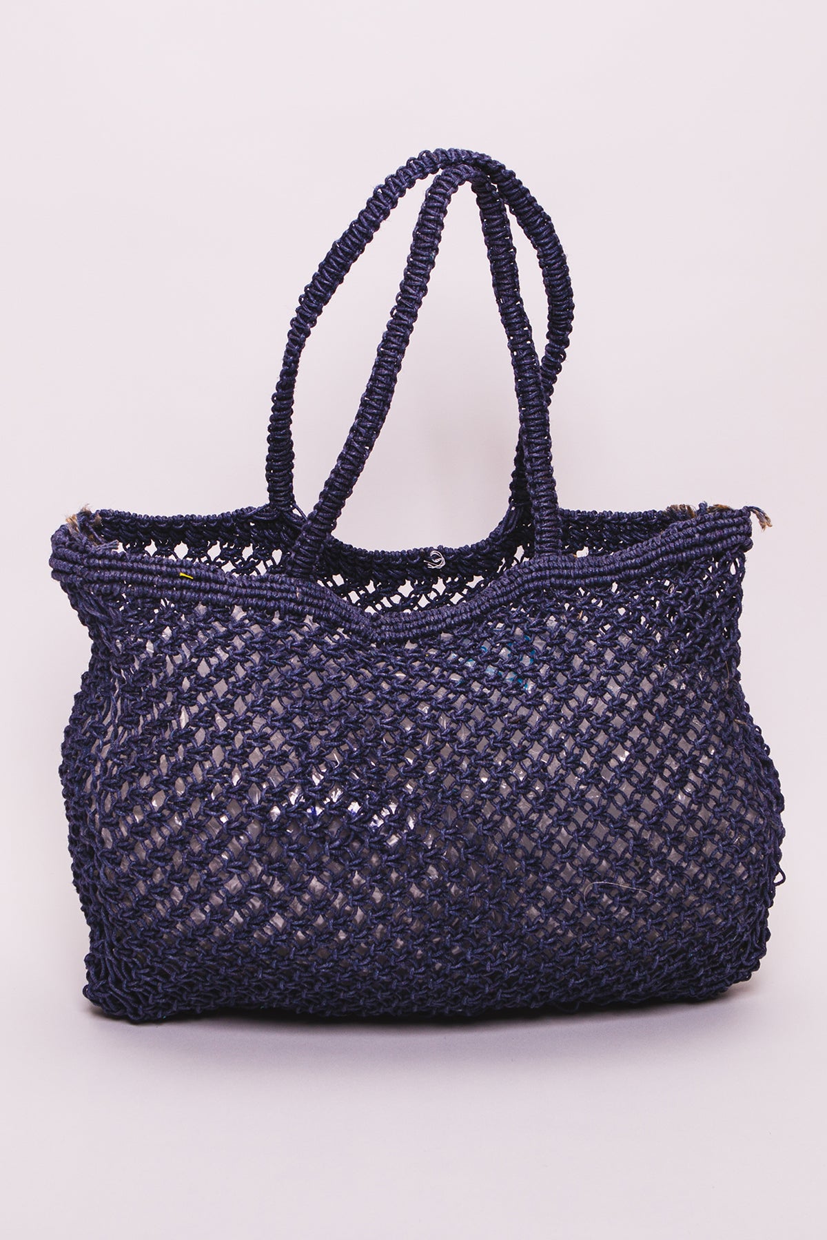 Borsa grande - Borsa mare intrecciata blu con logo