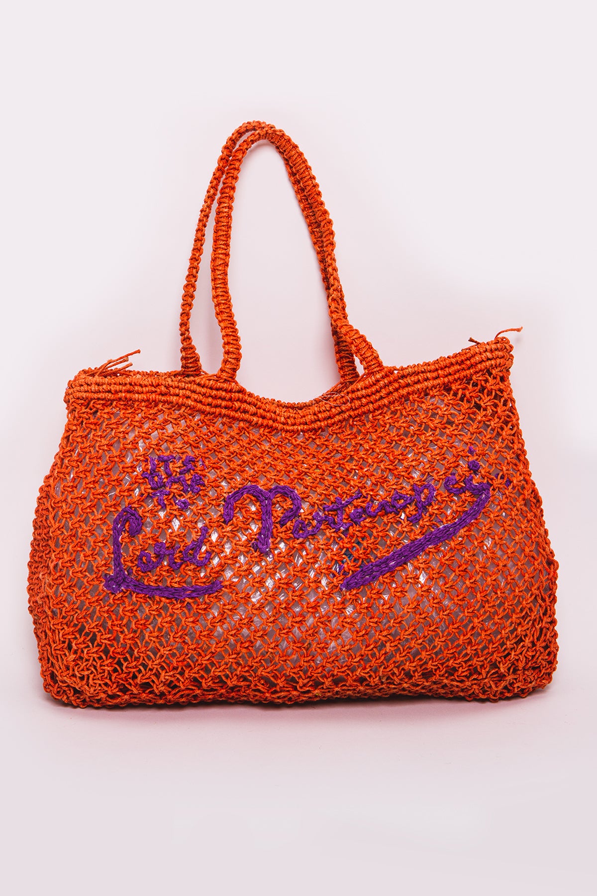 Borsa grande - Borsa mare intrecciata arancio con logo