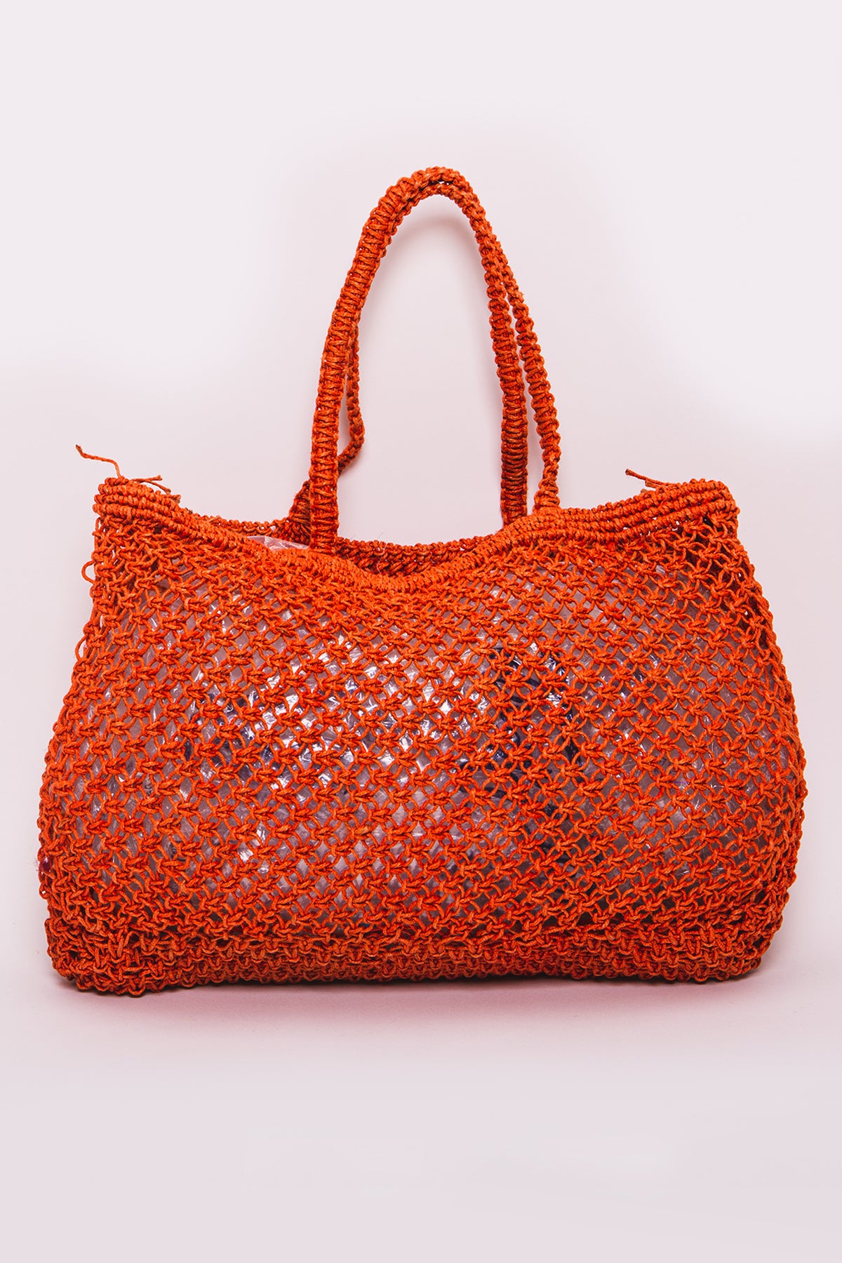 Borsa grande - Borsa mare intrecciata arancio con logo