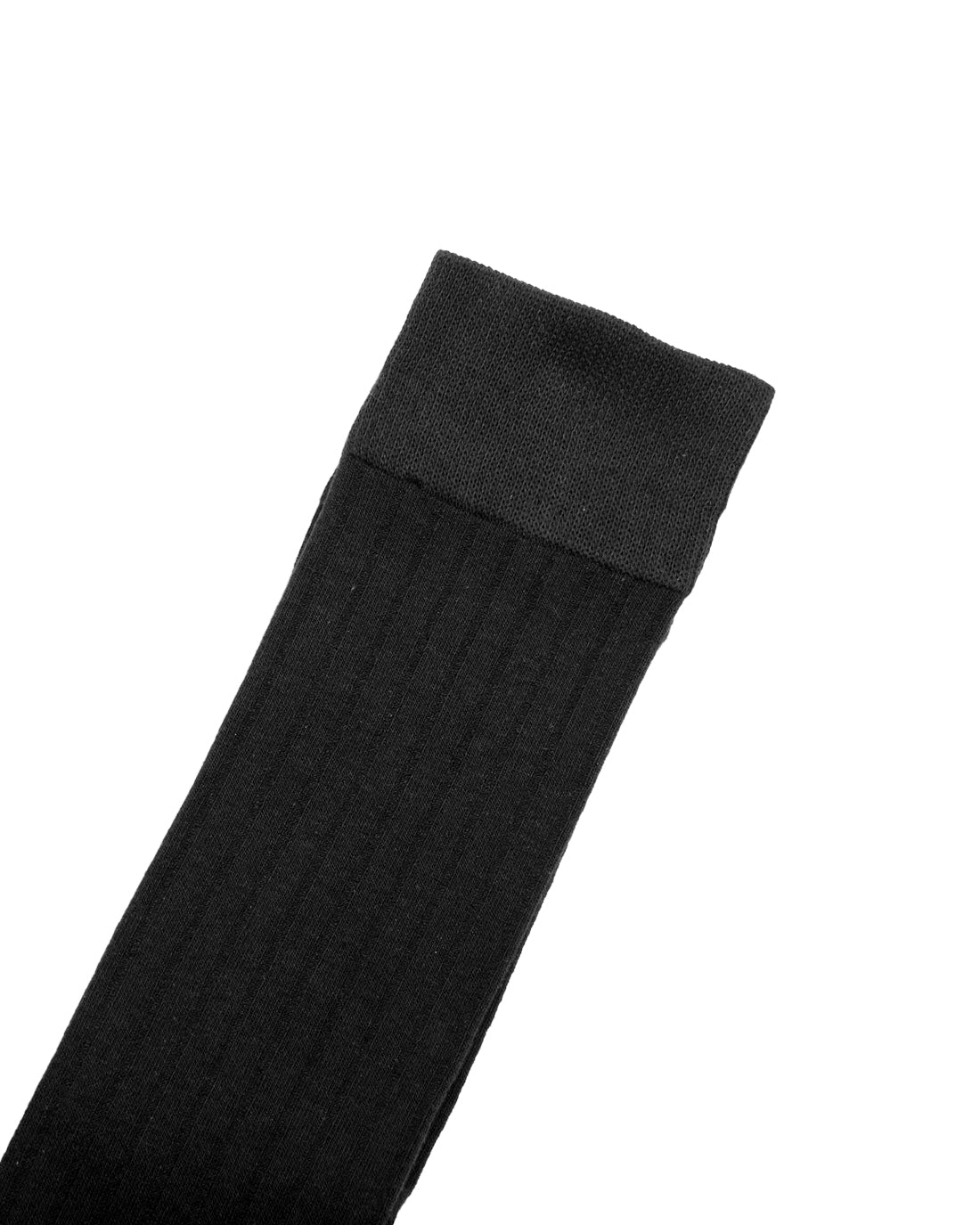 Calzino costina tinta unita nero