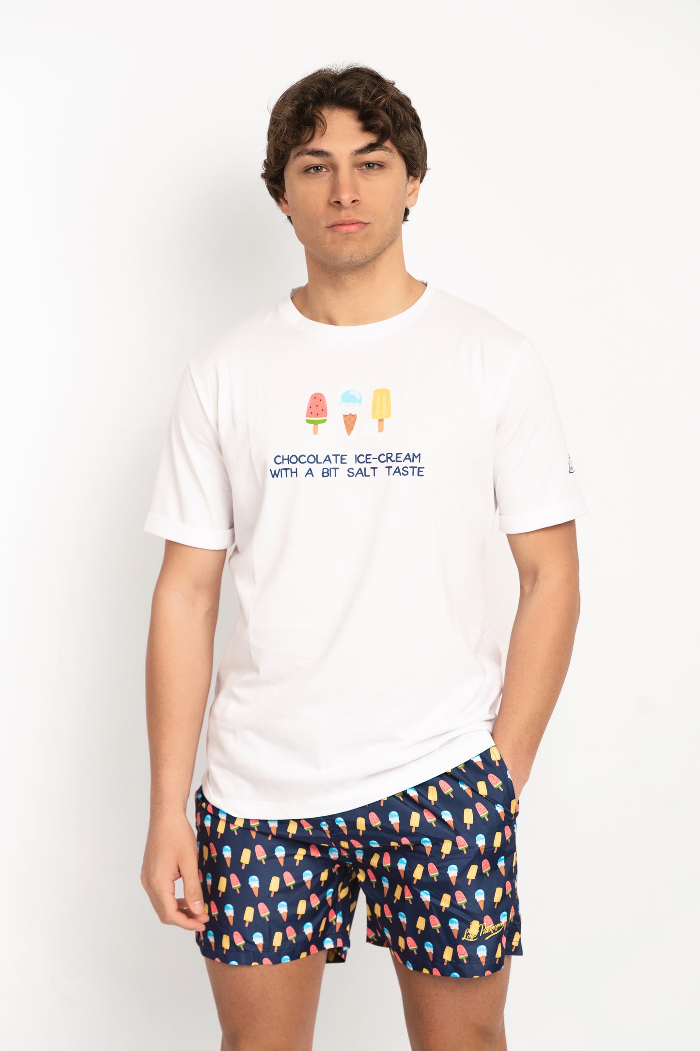 Icecioc- T-shirt bianca fantasia icecioc