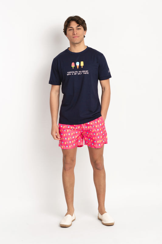 Icecioc- T-shirt blu fantasia icecioc