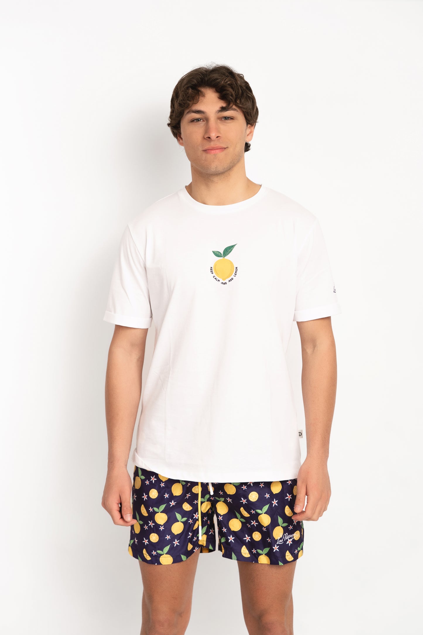 Limo- T-shirt bianca fantasia limoni