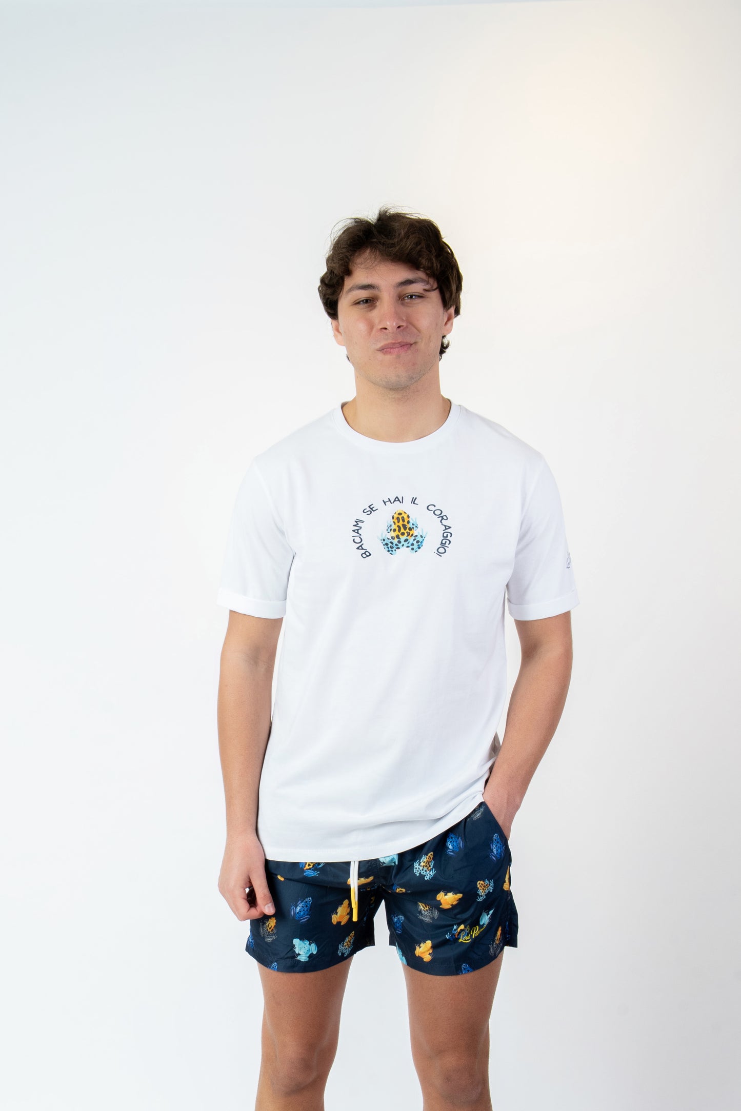 Frog- T-shirt bianca fantasia frog