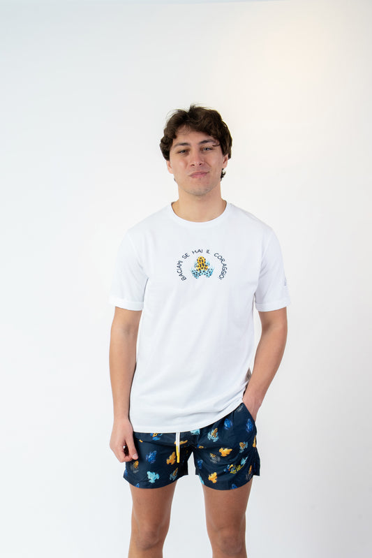 Frog- T-shirt bianca fantasia frog