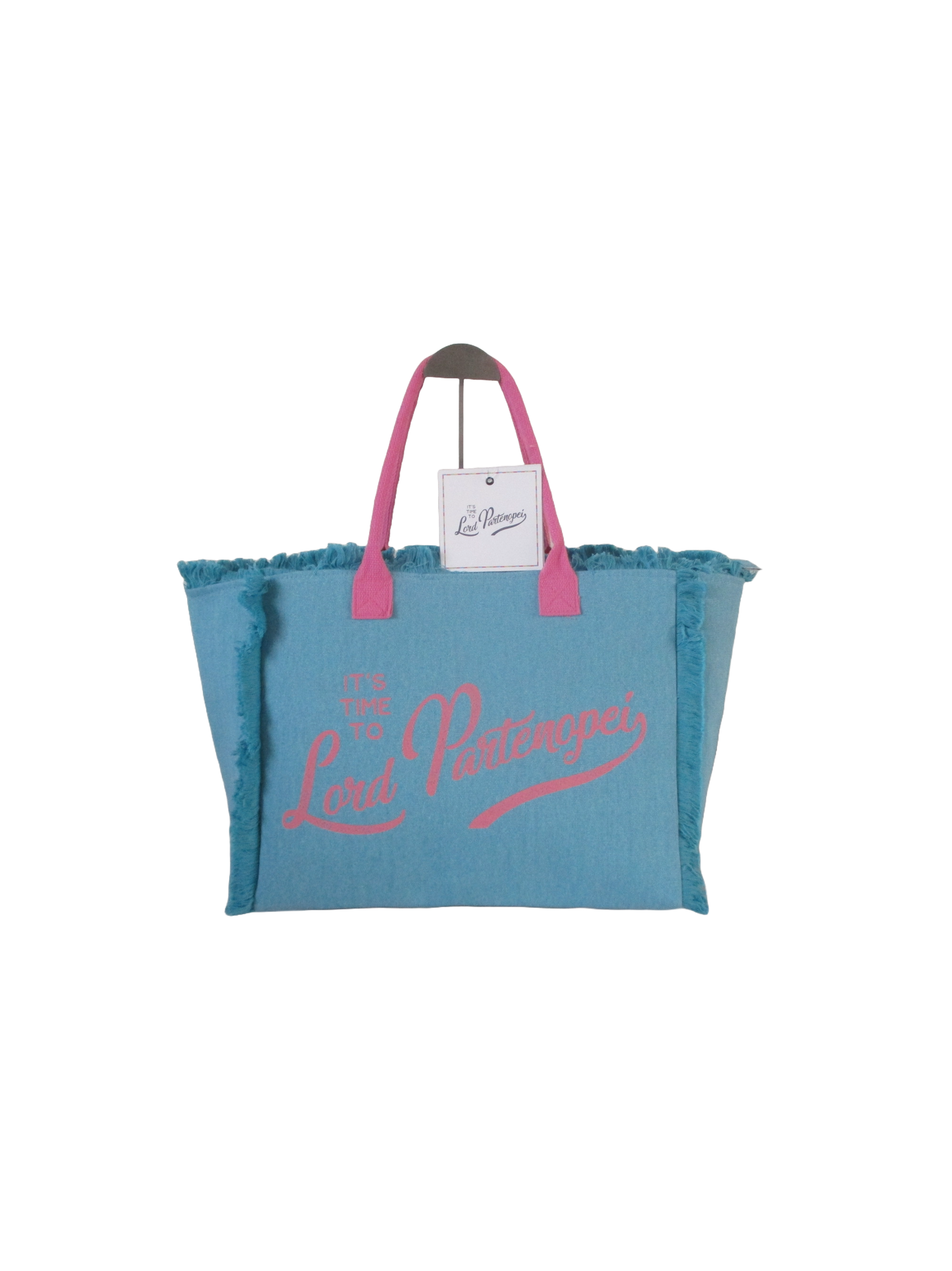 Borsa grande - Borsa mare azzurro con logo rosa