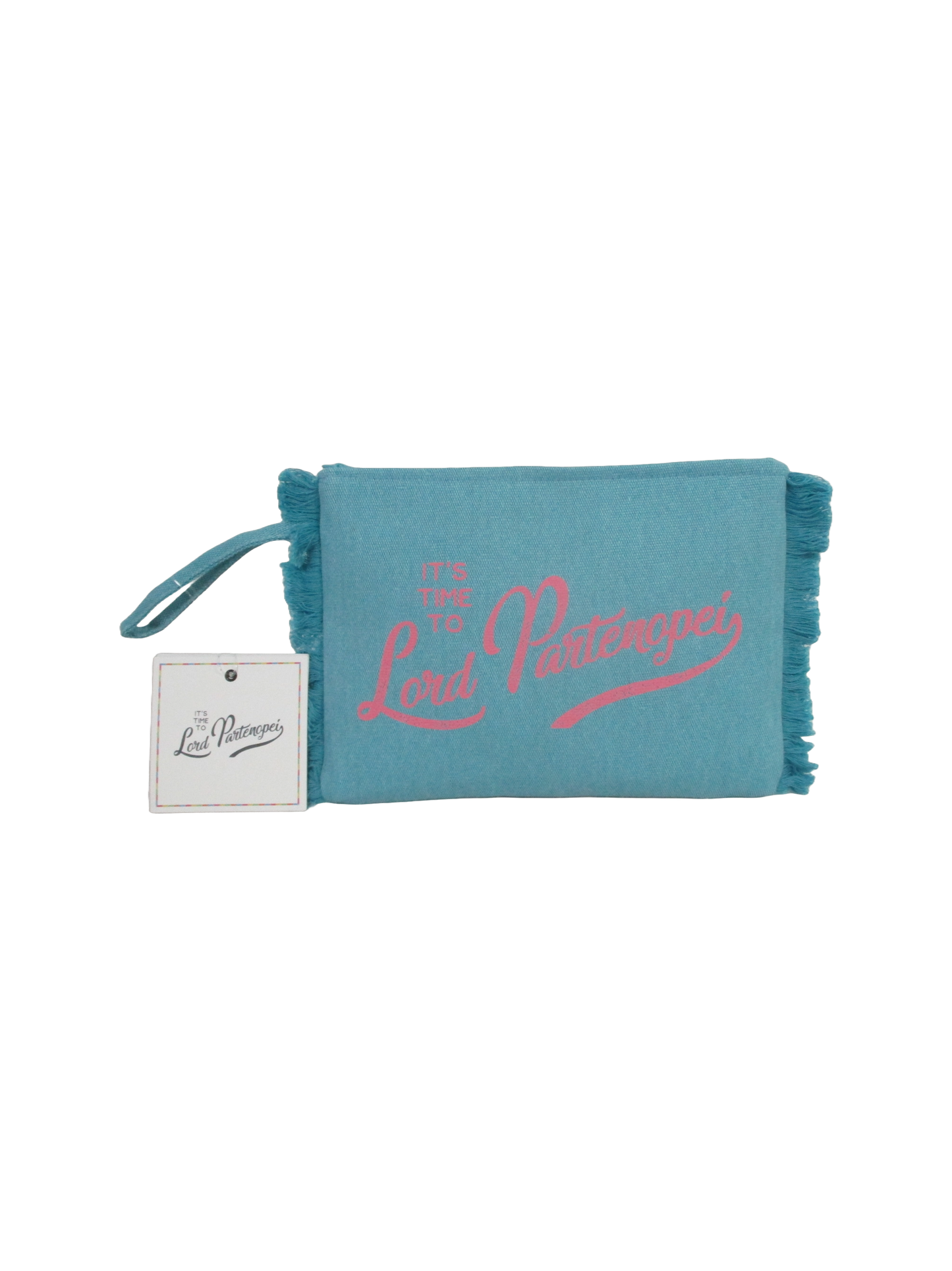 Pochette - Pochette mare azzurra con logo rosa