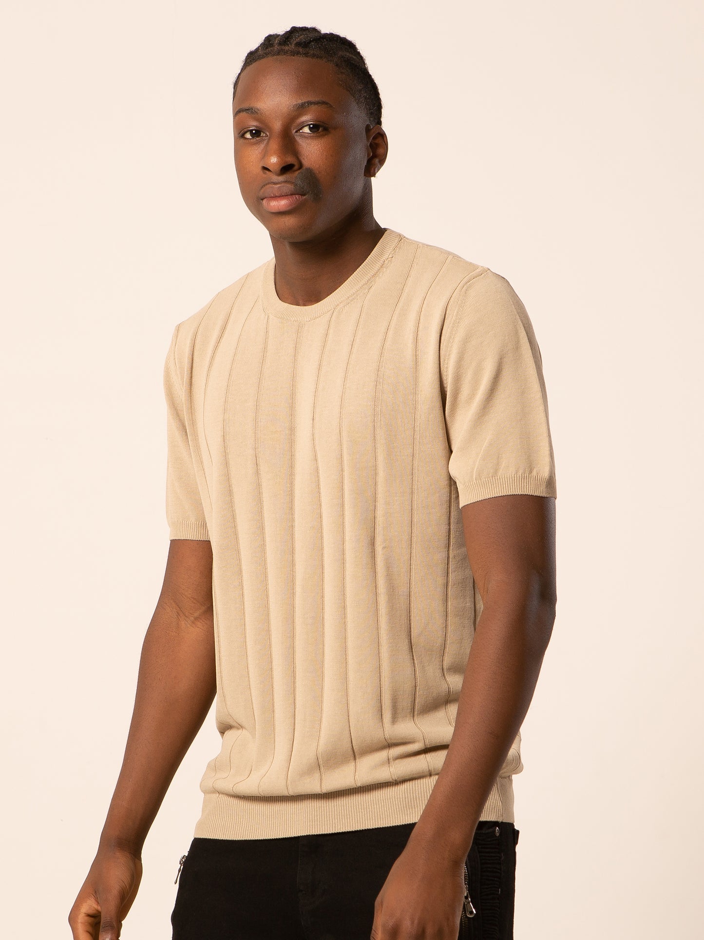 Los Angles - T-shirt lavorata beige