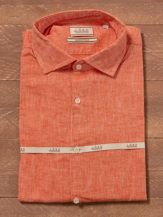 Parigi camicia lino collo francese - Camicia arancione