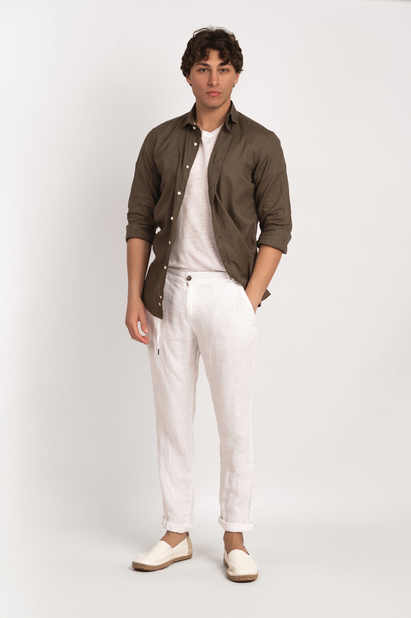 Parigi camicia lino collo francese - Camicia militare
