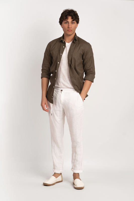 Parigi camicia lino collo francese - Camicia militare