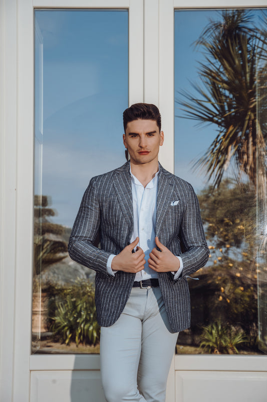 Giacca uomo - Gessata blu