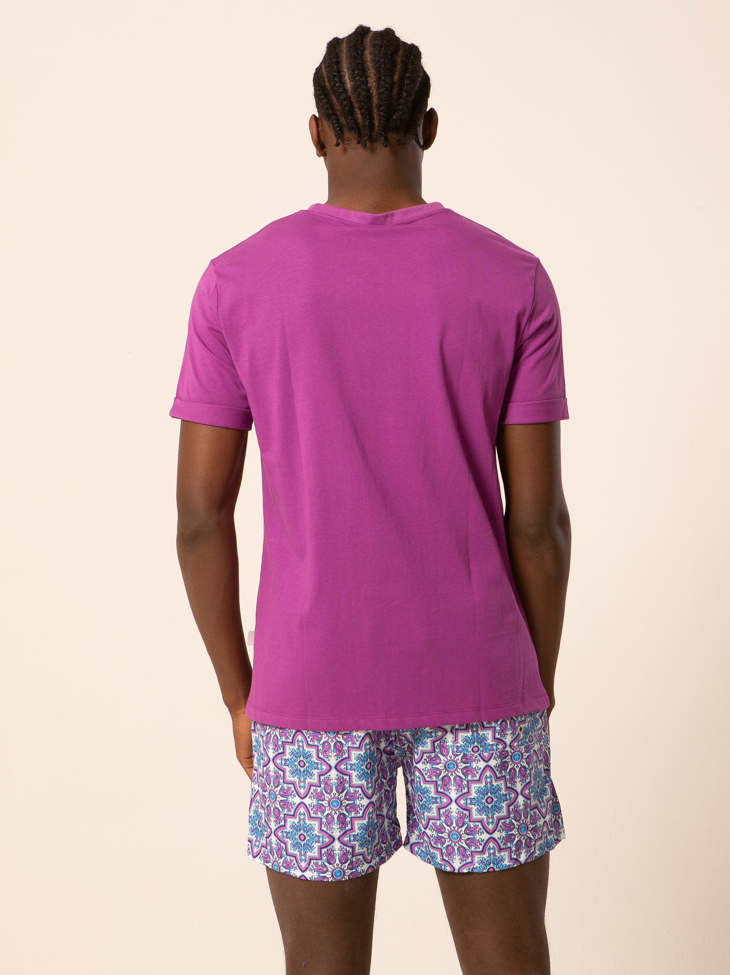 Ortiga - T-shirt viola fantasia logo maiolica