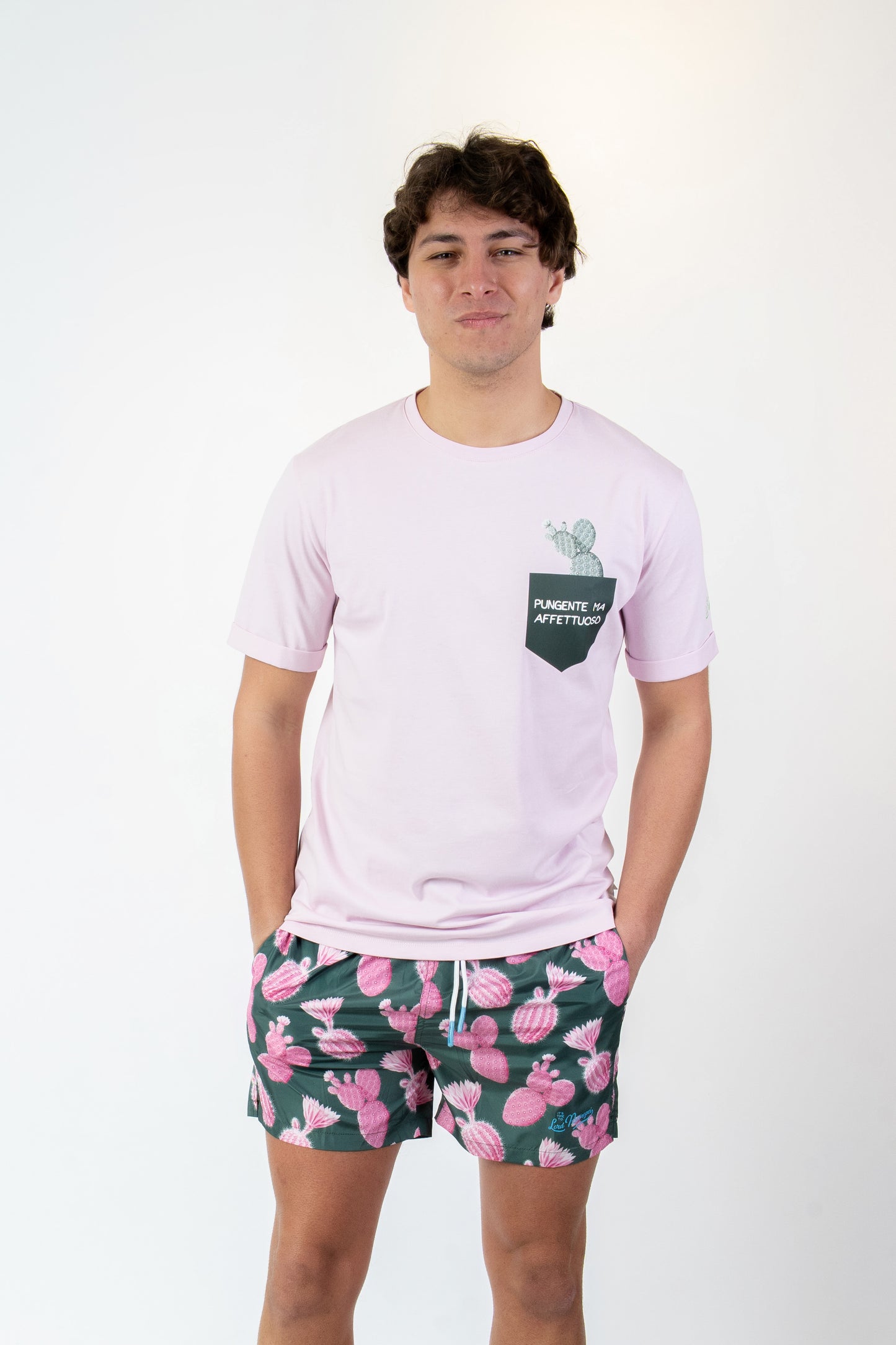 Cactus- T-shirt rosa fantasia cactus