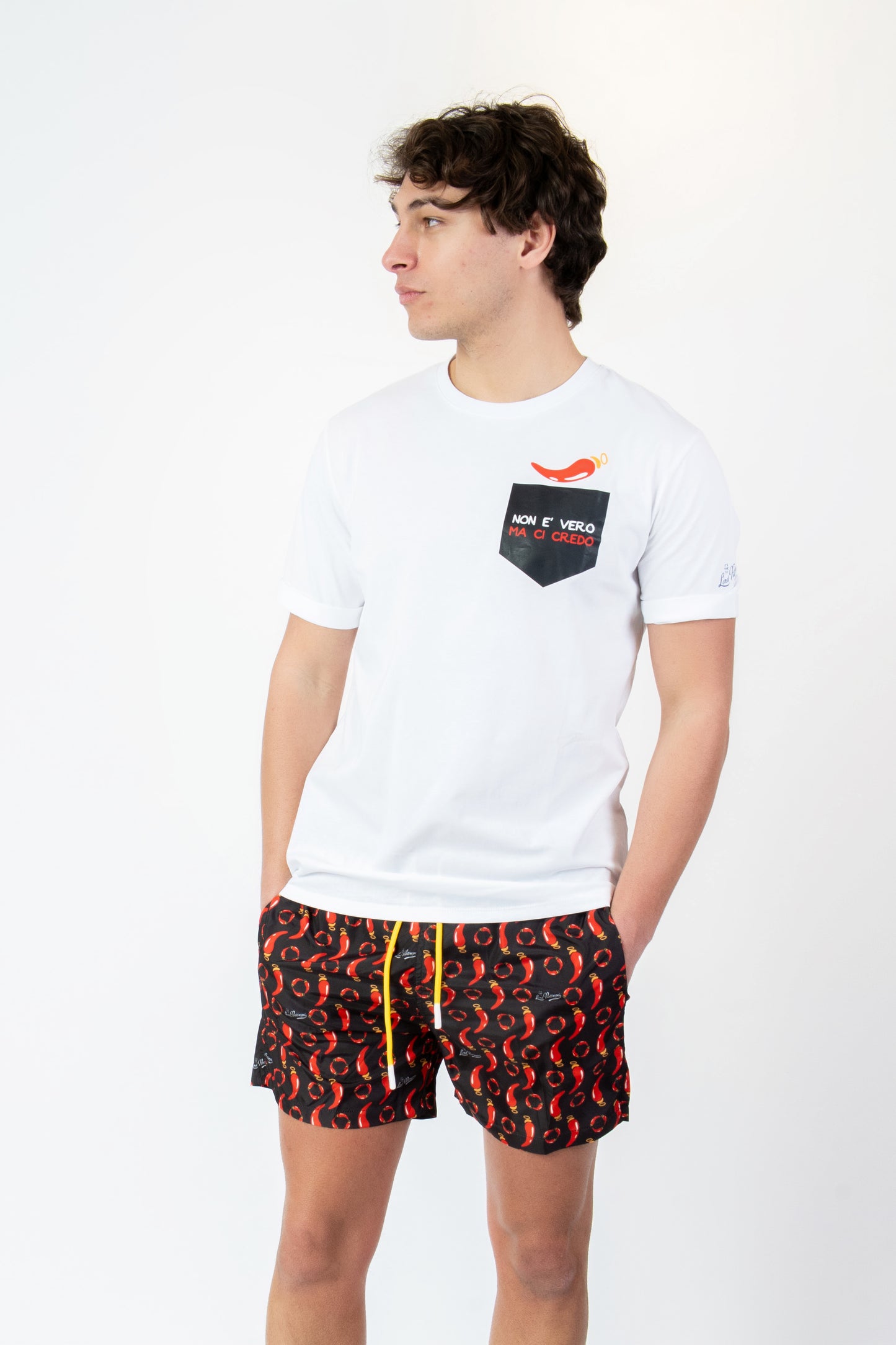 Corno- T-shirt bianca fantasia corno