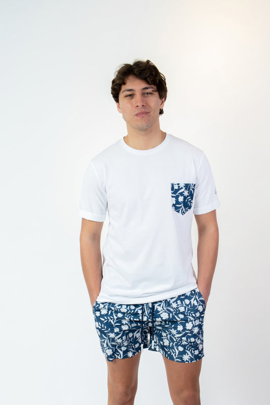 Floret- T-shirt bianca fantasia floret