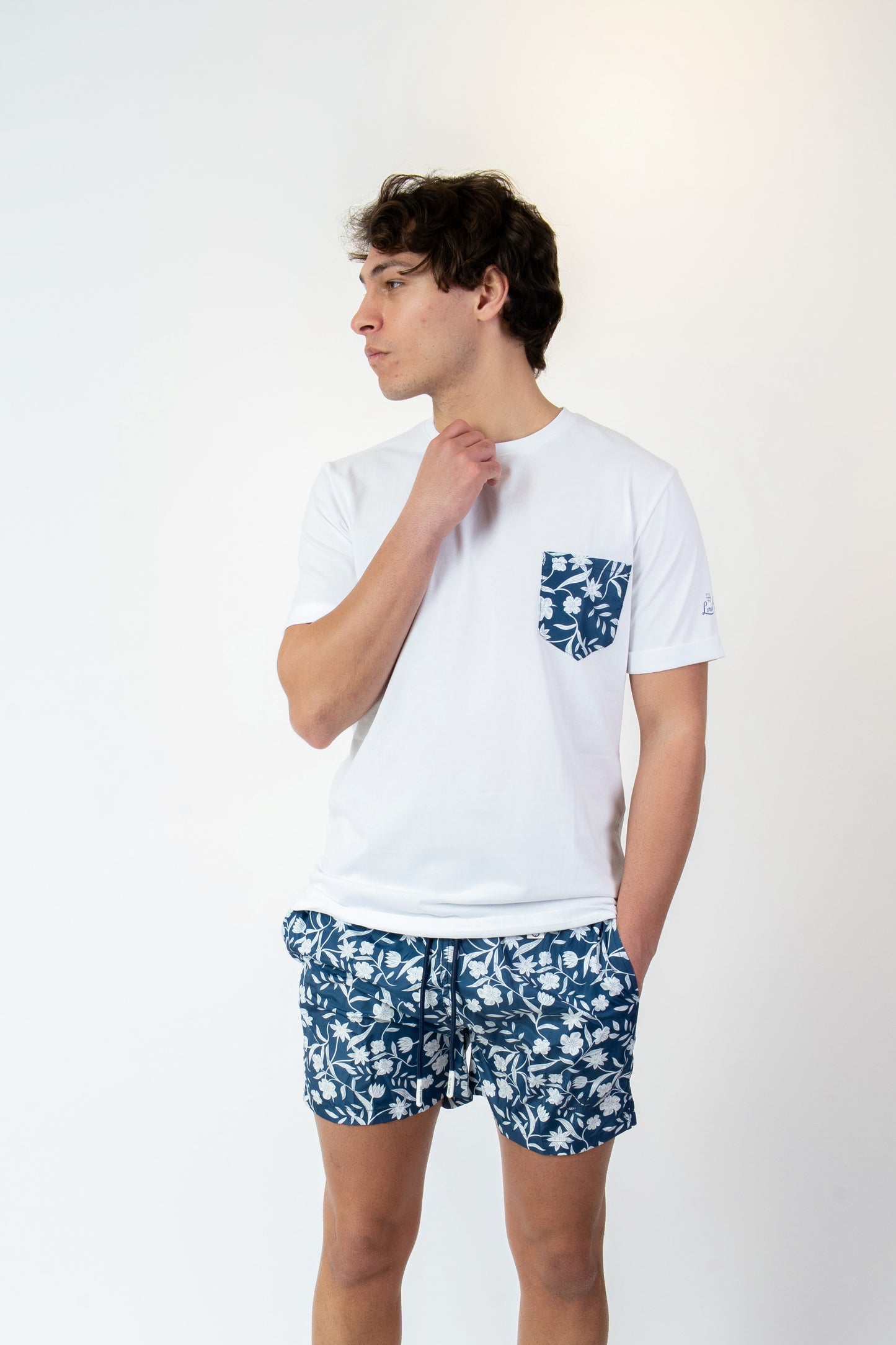 Floret- T-shirt bianca fantasia floret