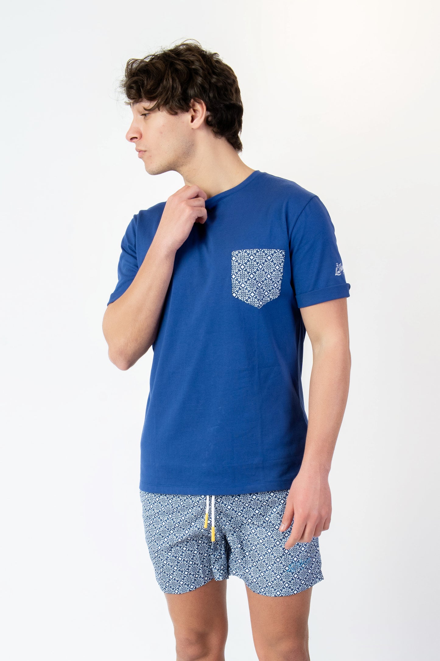 Gozo - T-shirt blu fantasia gozo