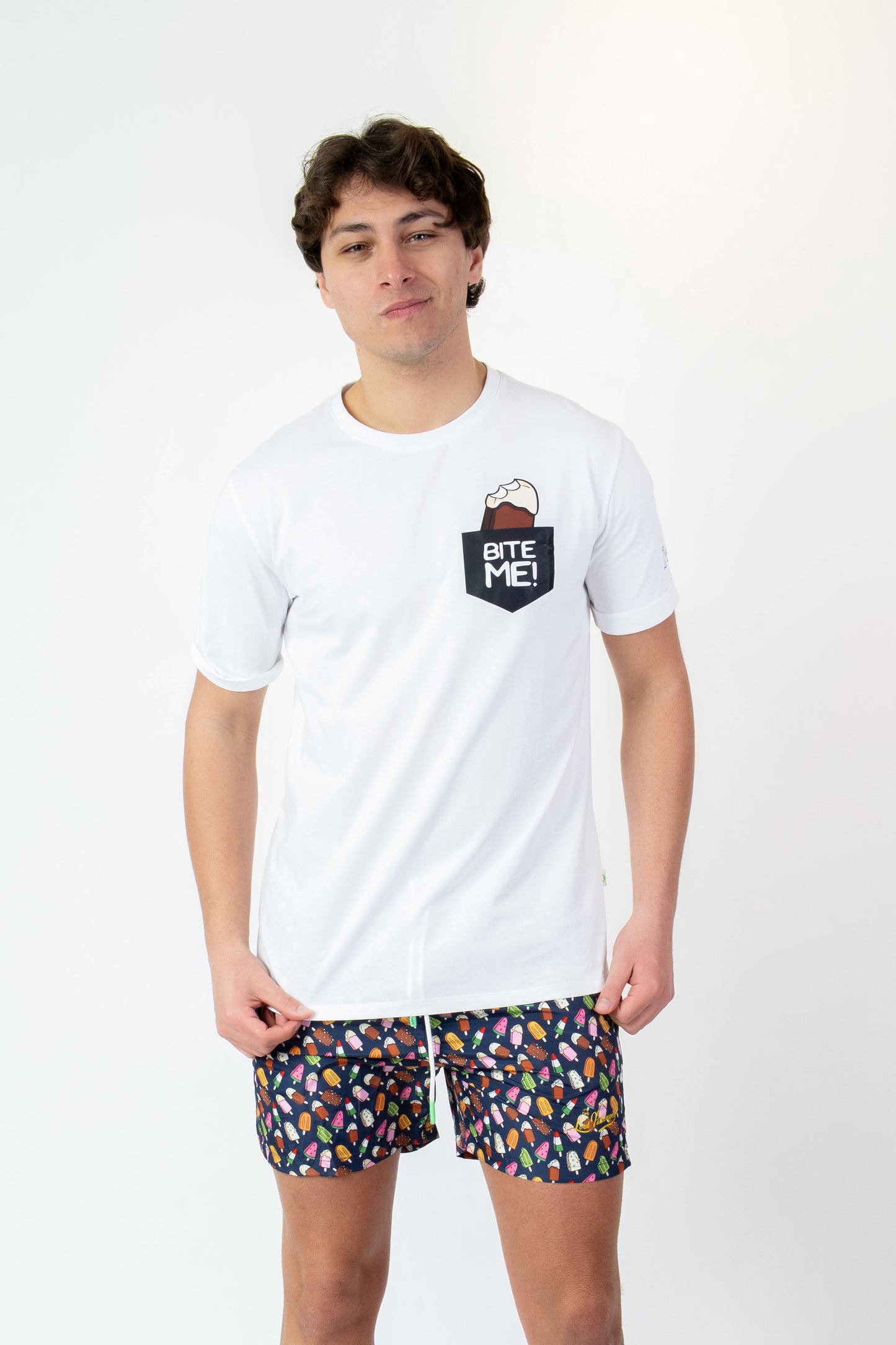 Icestecco - T-shirt bianca fantasia icestecco