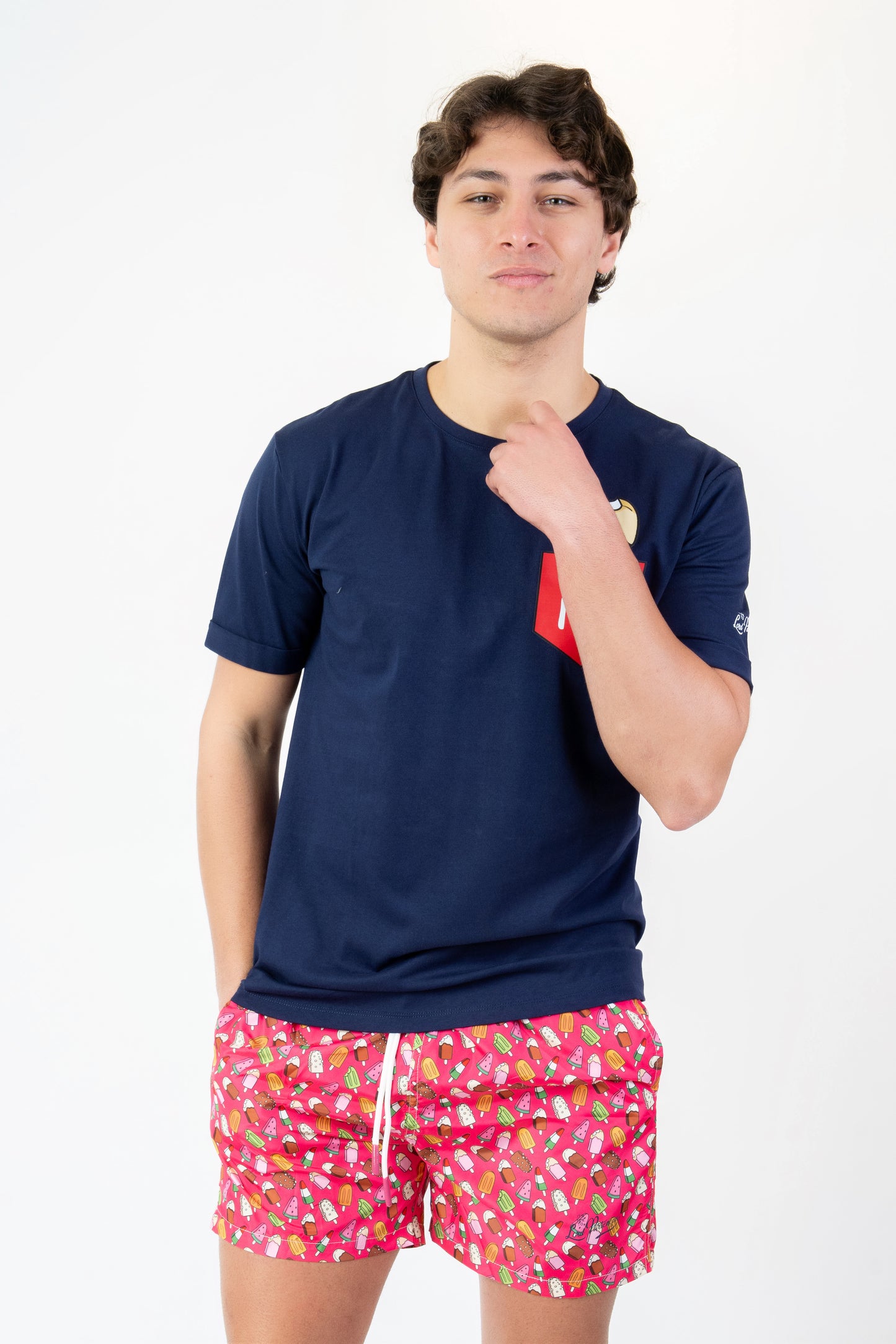Icestecco - T-shirt blu fantasia icestecco
