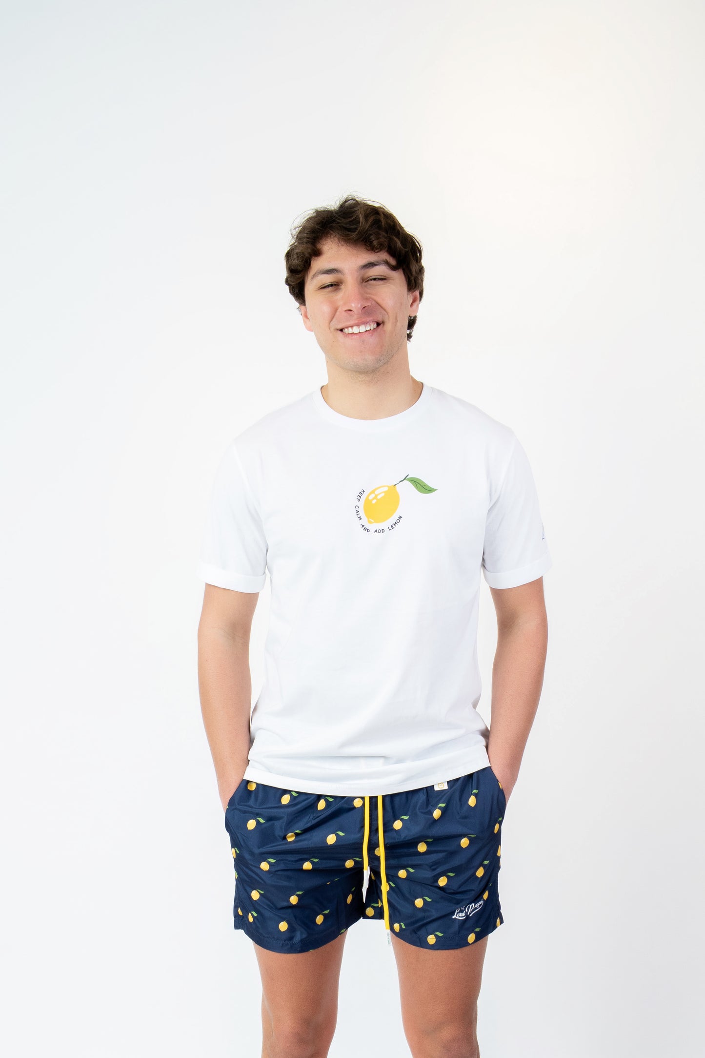 Limo - T-shirt bianco fantasia limo
