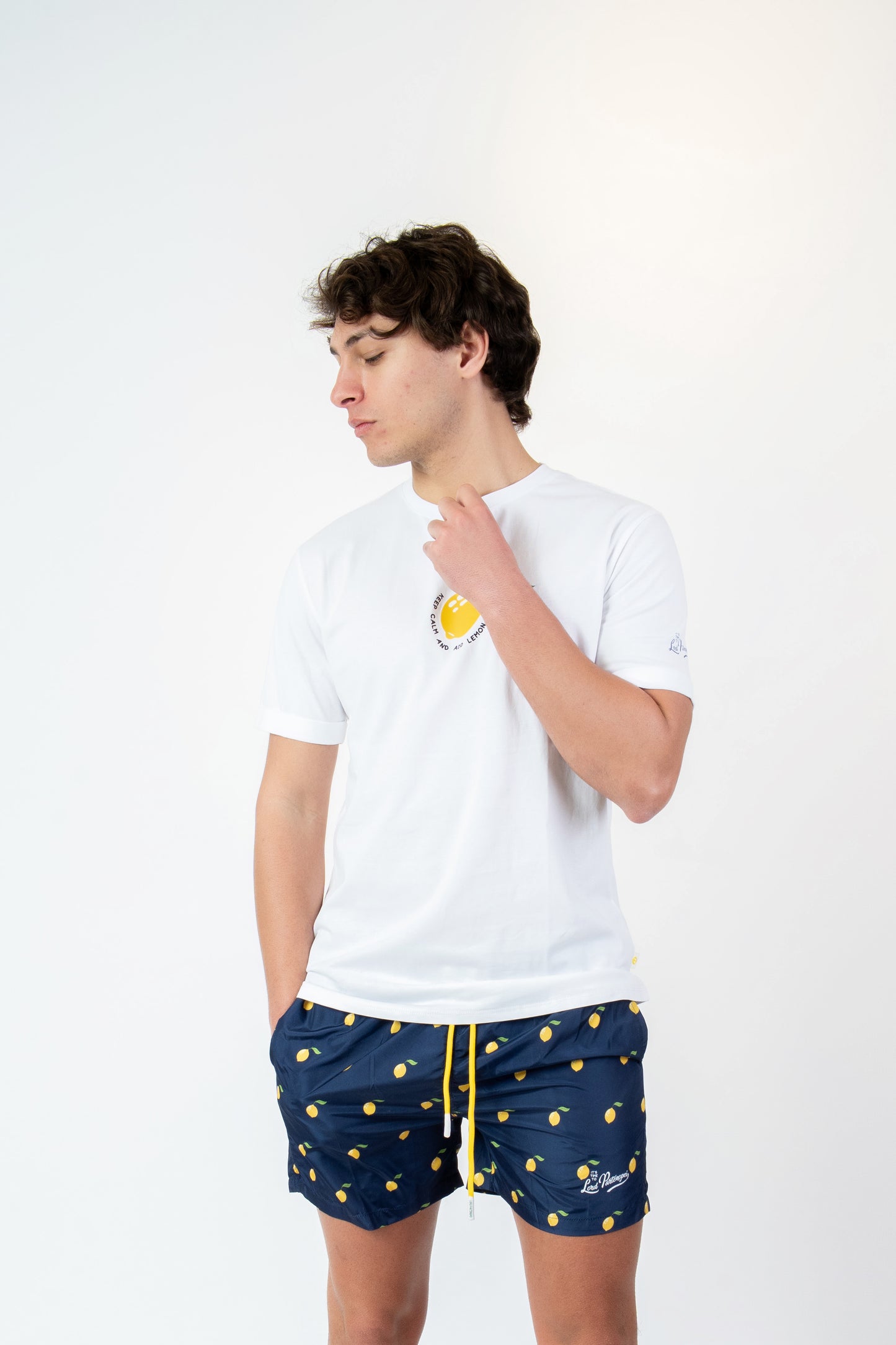 Limo - T-shirt bianco fantasia limo
