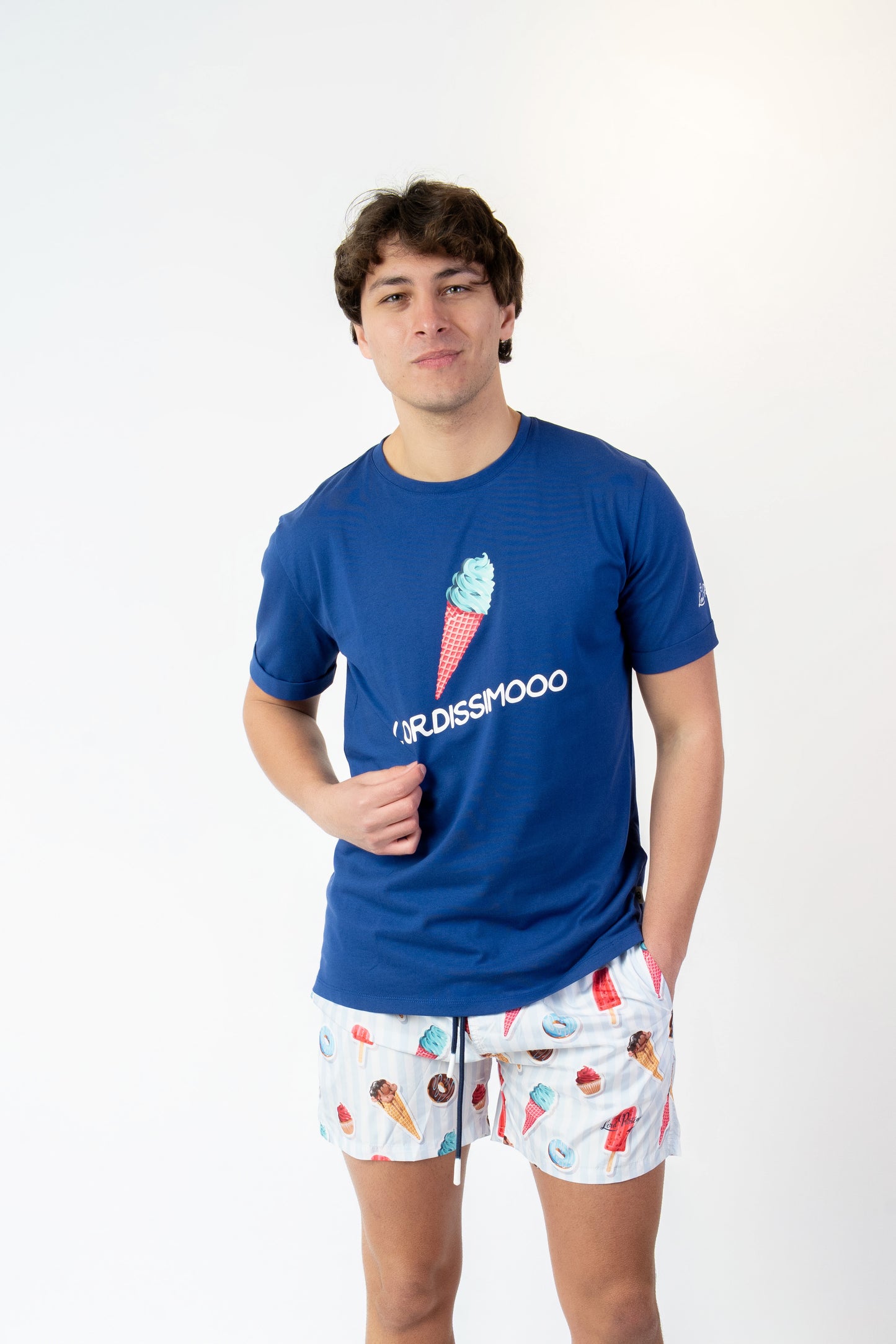 Lordissimo - T-shirt blu fantasia lordissimo