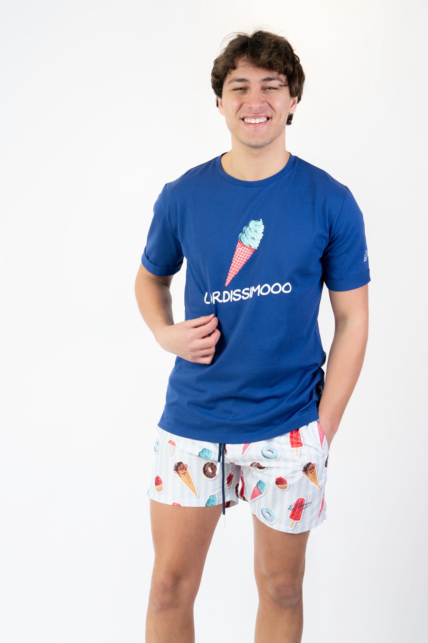Lordissimo - T-shirt blu fantasia lordissimo