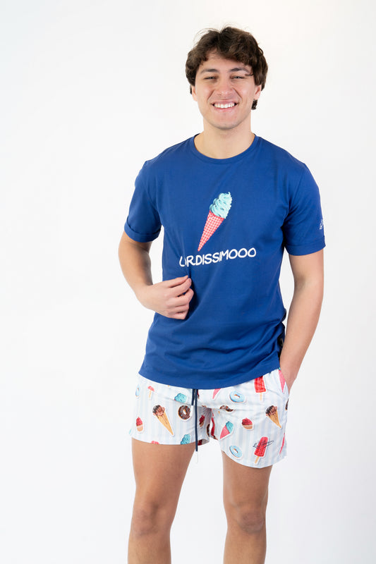 Lordissimo - T-shirt blu fantasia lordissimo