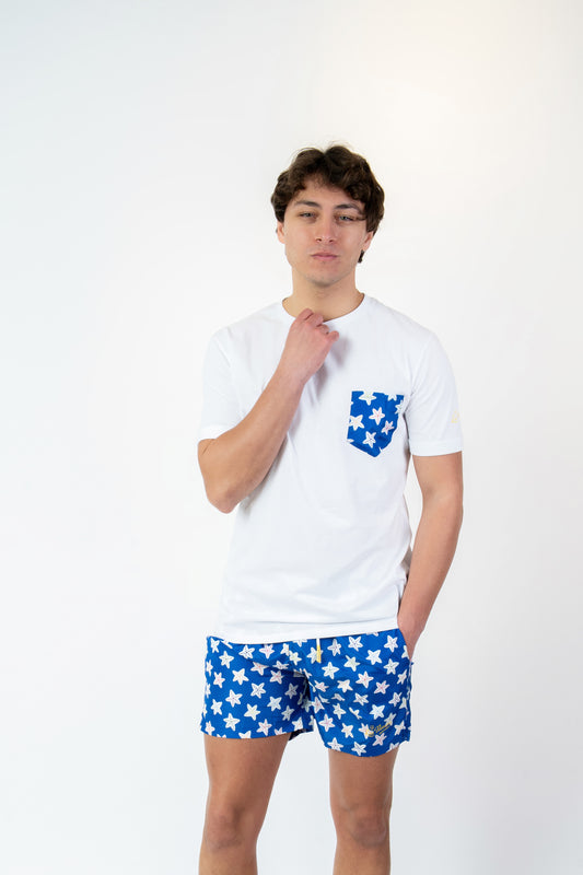 Star - T-shirt bianca fantasia star