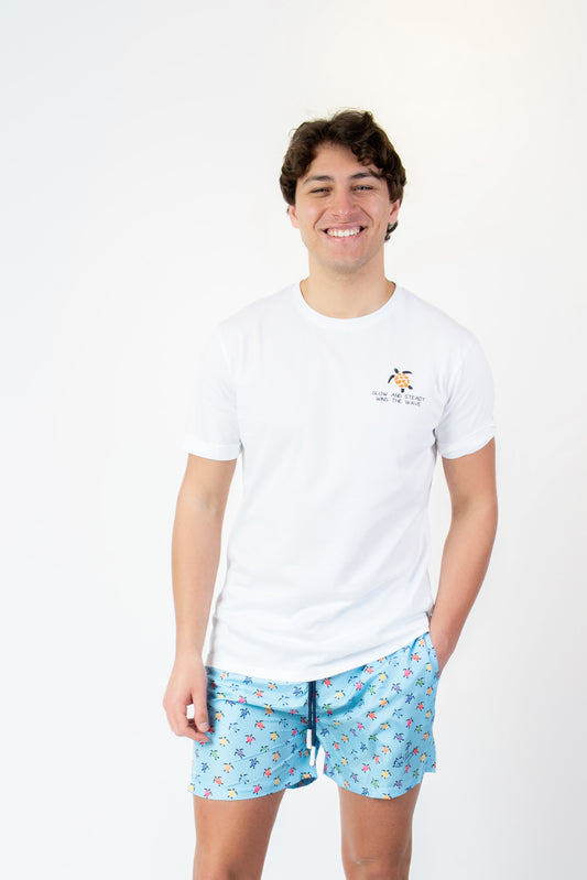 Turtle- T-shirt bianca fantasia turtle