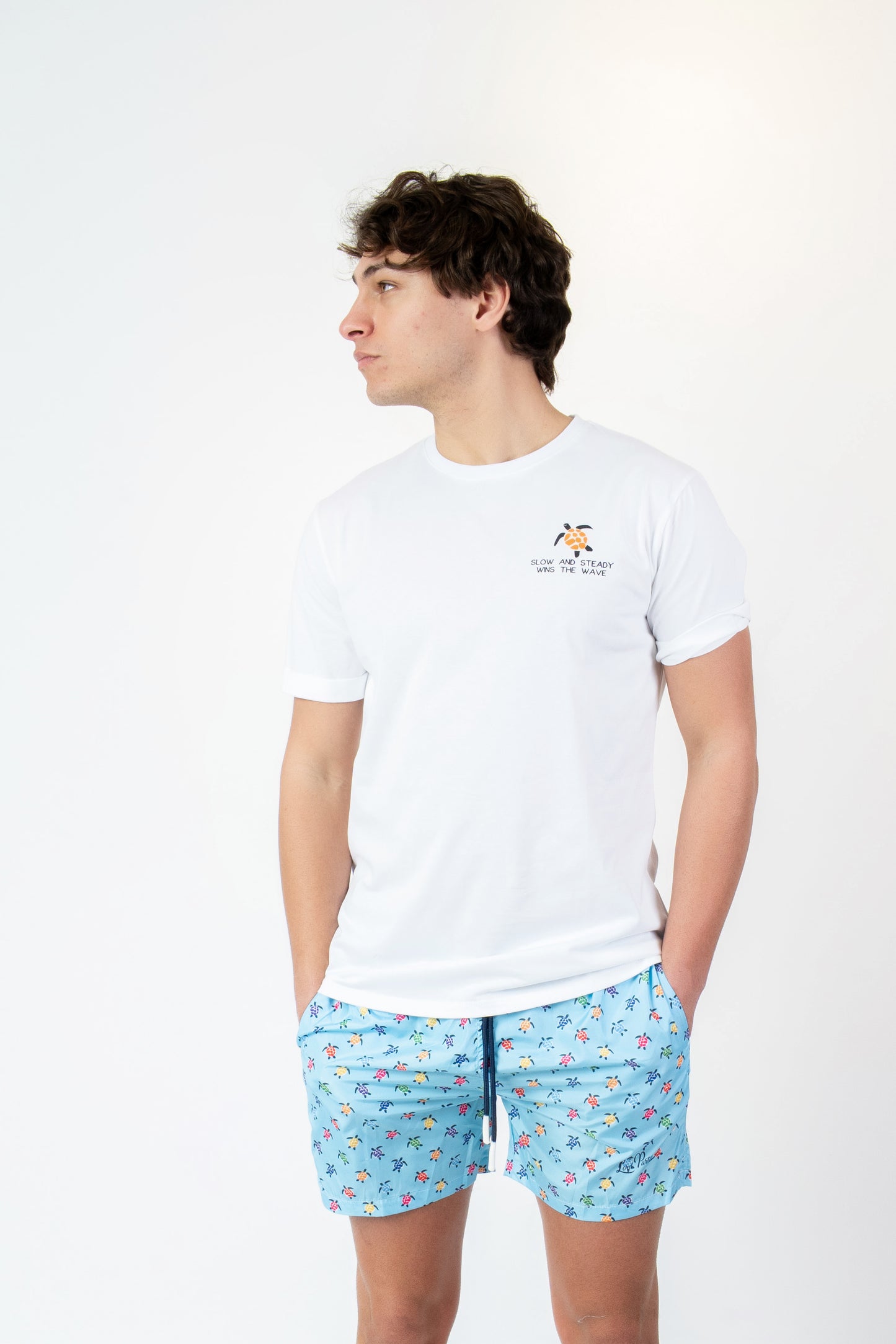 Turtle- T-shirt bianca fantasia turtle