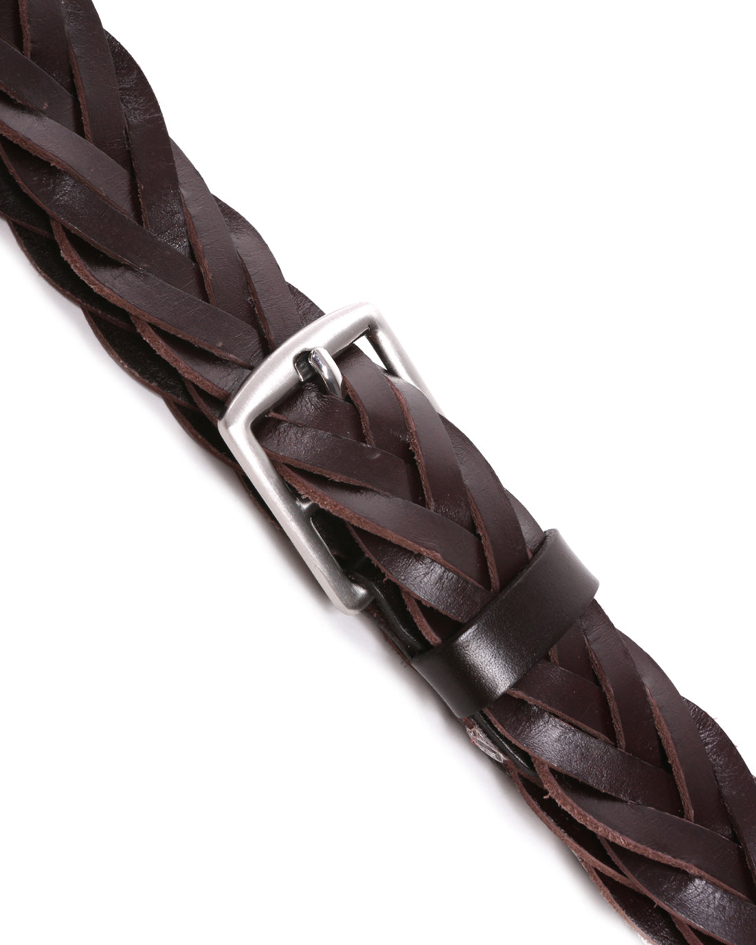 Cintura interamente intrecciata dark brown