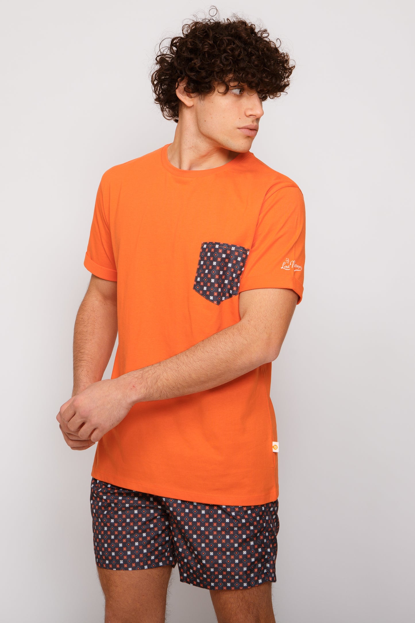 Micro - T-shirt arancio stampa micro
