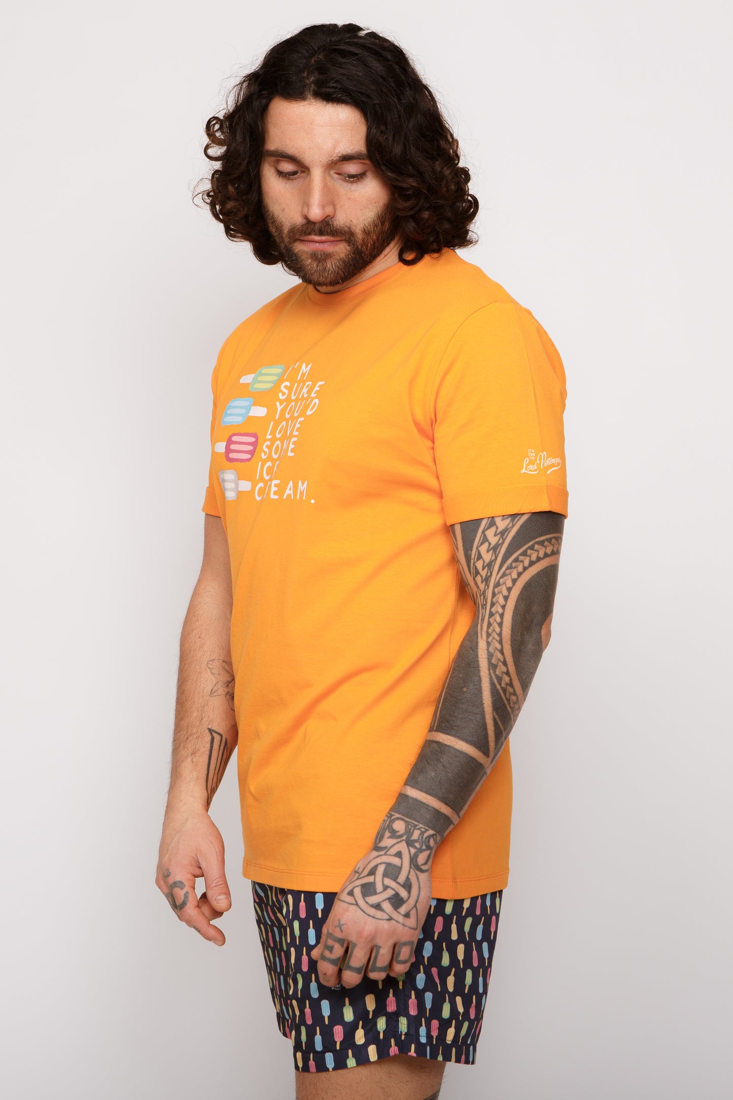 Icelolly - T-shirt arancio stampa icelolly