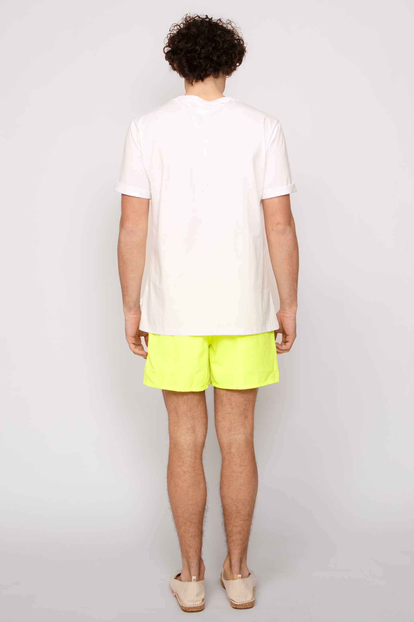 Unitofluo - T-shirt bianca stampa giallo fluo