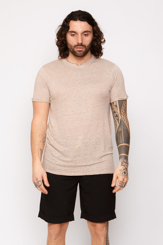 T-sirt - T-shirt basic lino beige